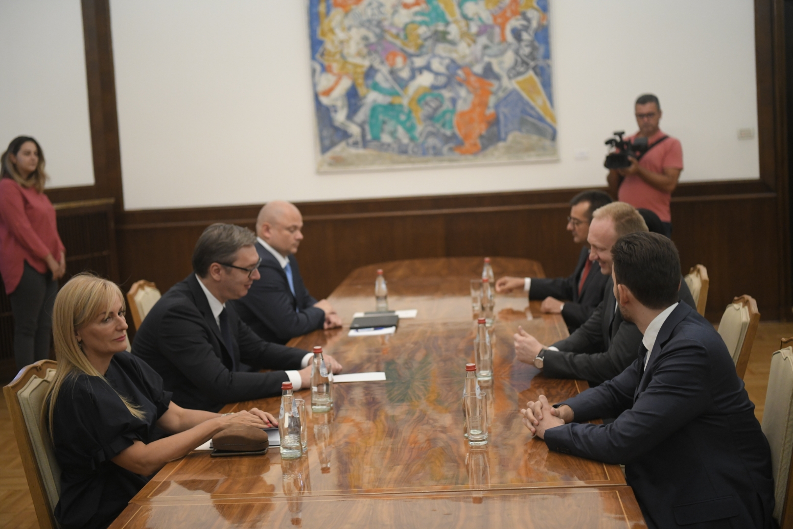 Beograd 18. jul 2022. Konsultacije o kandidatu za predsednika Vlade predstavnike predstavnike izborne liste Marinike Tepic - Ujedinjeni za pobedu Srbije Foto:Dragan Mujan/Nova.rs