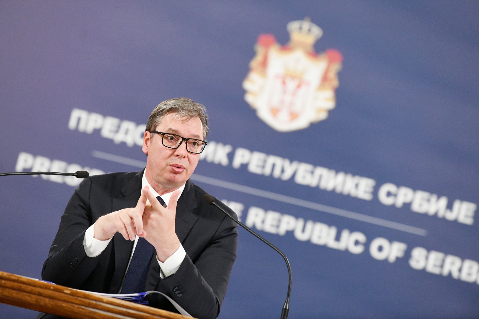 Beograd 18.07.2022. Aleksandar Vučić, obraćanje, konferencija za novinare, kzn, kzš, na temu Jasenovca Foto: Vesna Lalić/Nova.rs