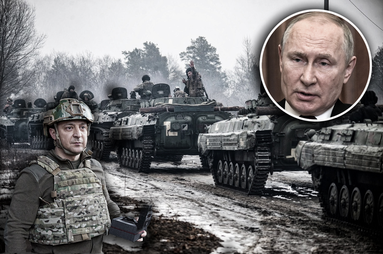 Conflict in Ukraine - 24 Feb 2022 zelenski putin