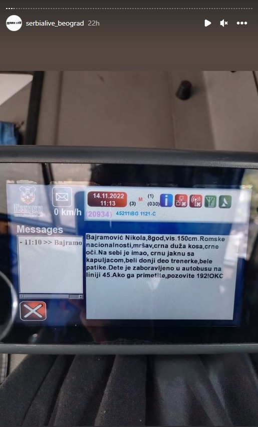 Nikola Bajramović, obaveštenje vozačima Foto: Printscreen/Instagram/moj_beo_grad