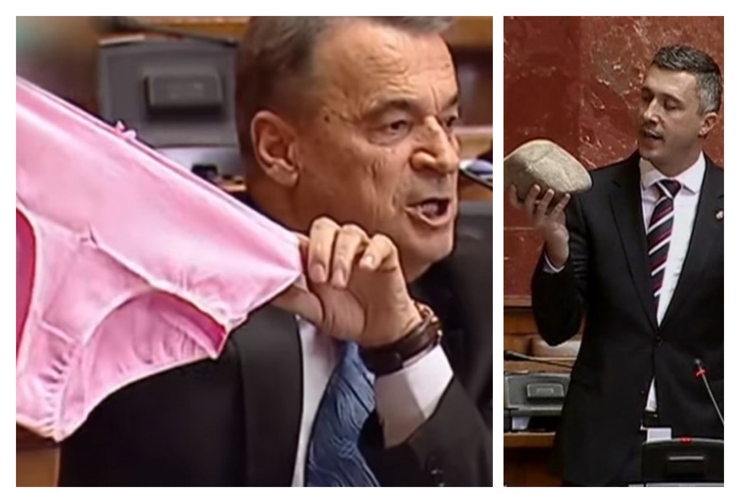 boško obradović kamen u skupštini i milorad mirčić drži gaće u skupštini kombo