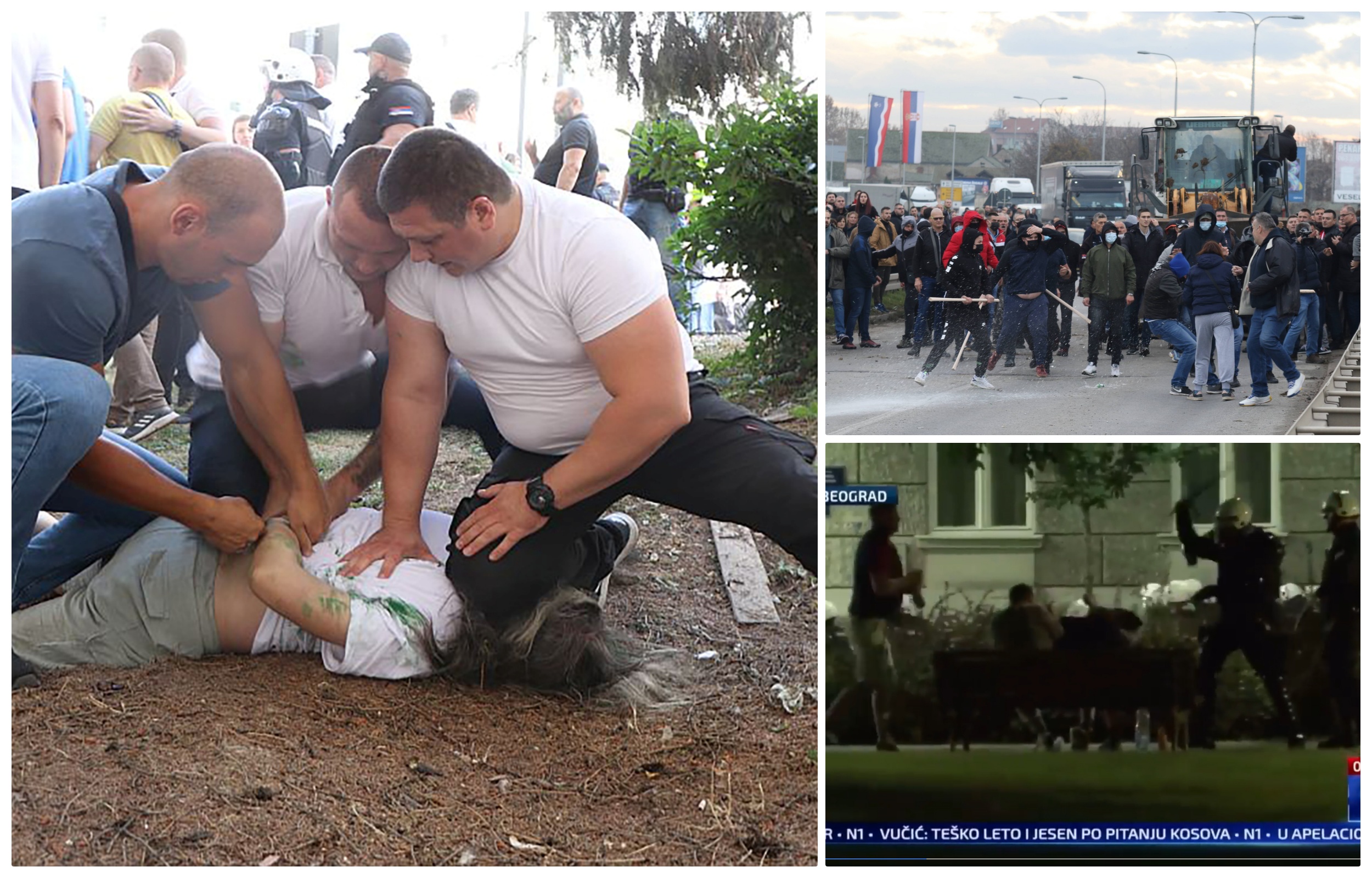 collage napad na gradjane tokom protesta