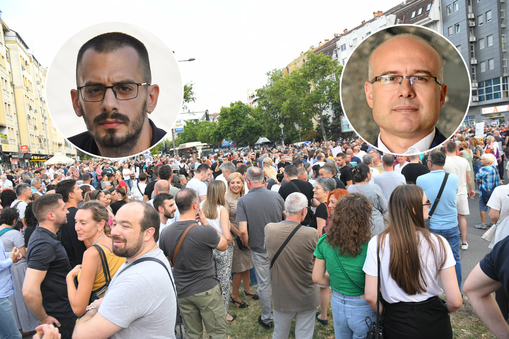 Brajan Brković, Miloš Vučević, Novi Sad, protest, kombo
Novi Sad  28. jul 2022. Protest Buna protiv mafije u Novom Sadu Foto:Nemanja Jovanović/Nova.rs