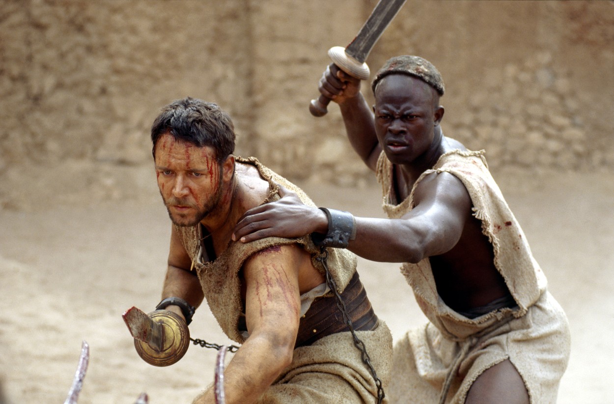 GLADIATOR, Russell Crowe, Djimon Hounsou, 2000.,Image: 98148030, License: Rights-managed, Restrictions: For usage credit please use; ©DreamWorks/Courtesy Everett Collection, Model Release: no, Credit line: DreamWorks Collection / Everett / Profimedia