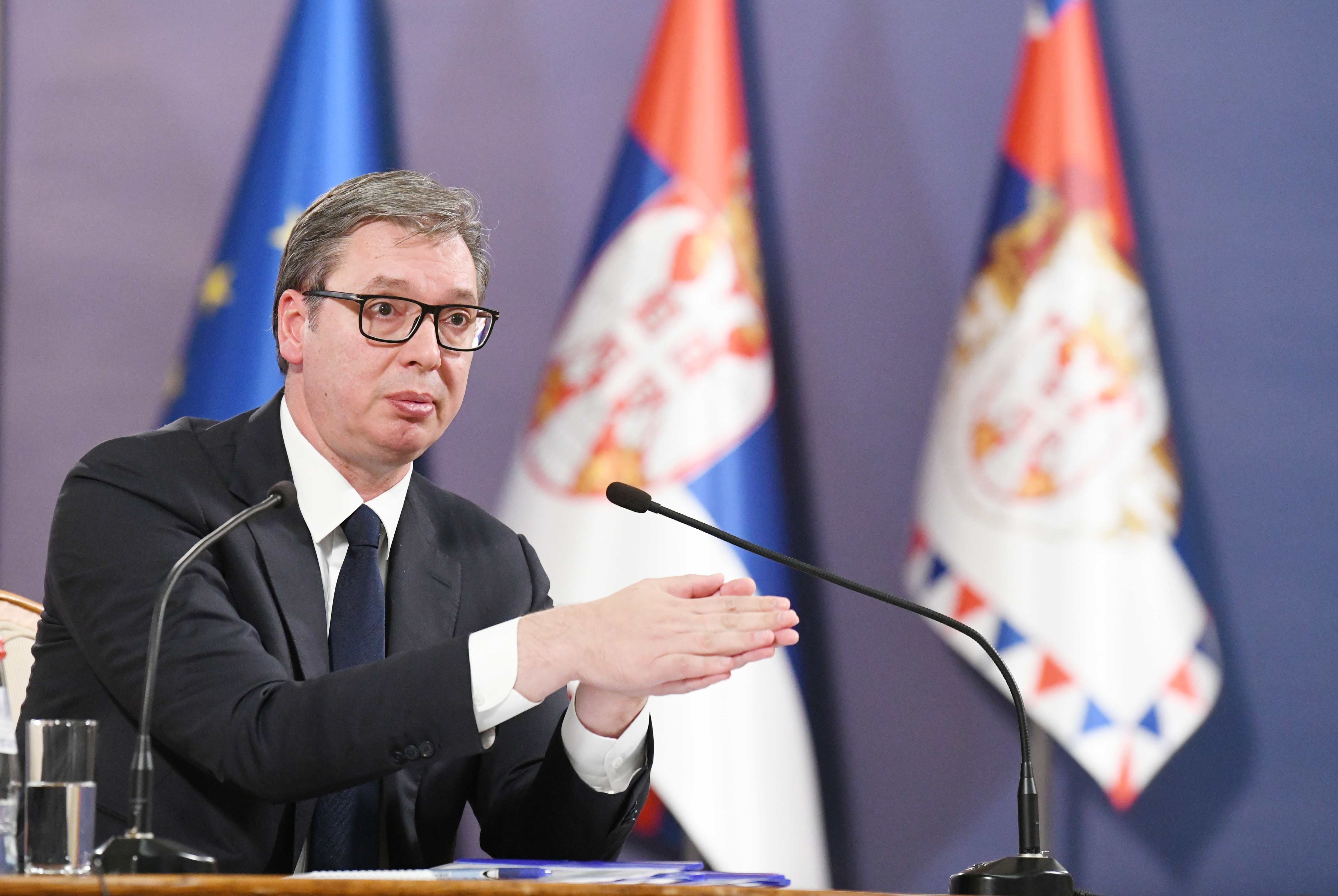 Beograd 18.07.2022. Aleksandar Vučić, obraćanje, konferencija za novinare, kzn, kzš, na temu Jasenovca Foto: Vesna Lalić/Nova.rs