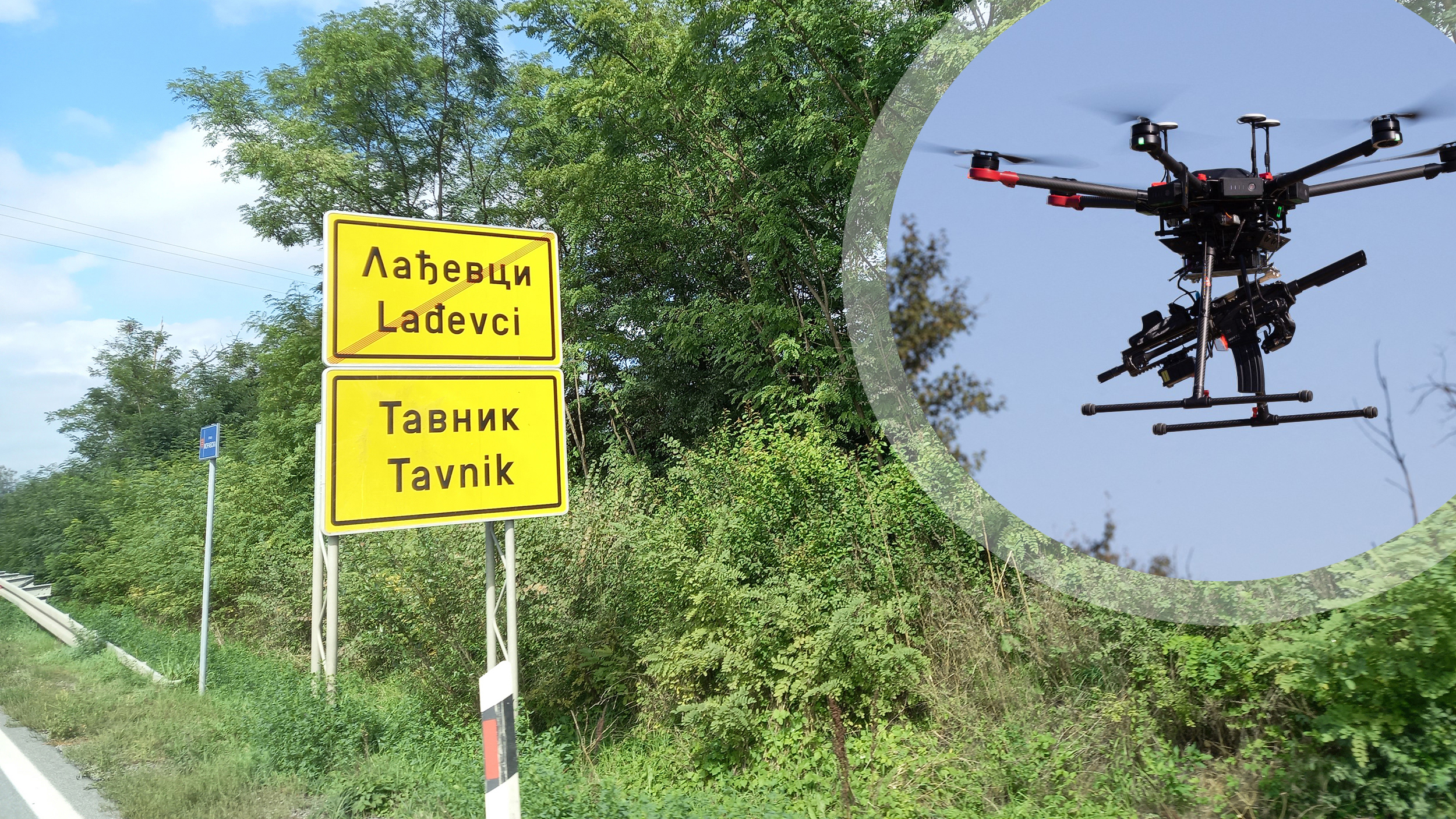 Prilikom izvođenja vežbe na aerodromu Lađevci, u utorak je neplanirano sleteo dron u dvorište kuće u selu Tavnik., dron dvorište kombo
