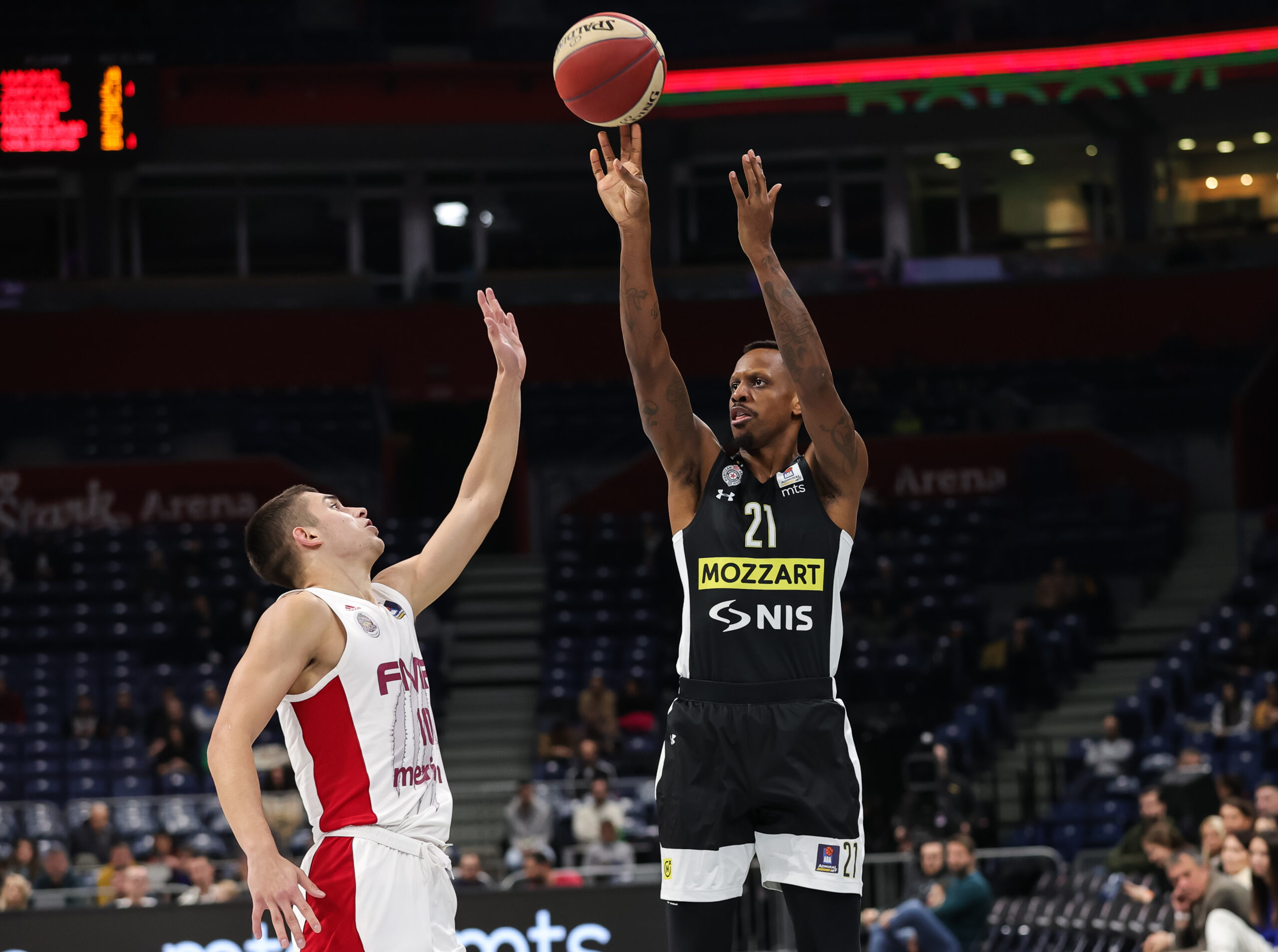 during the Aba League Season 2022-2023 match between Partizan and FMP Zeleznik at Stark Arena on December 19, 2022 in Belgrade, Serbia. (Photo by Srdjan Stevanovic/Starsport.rs ©)