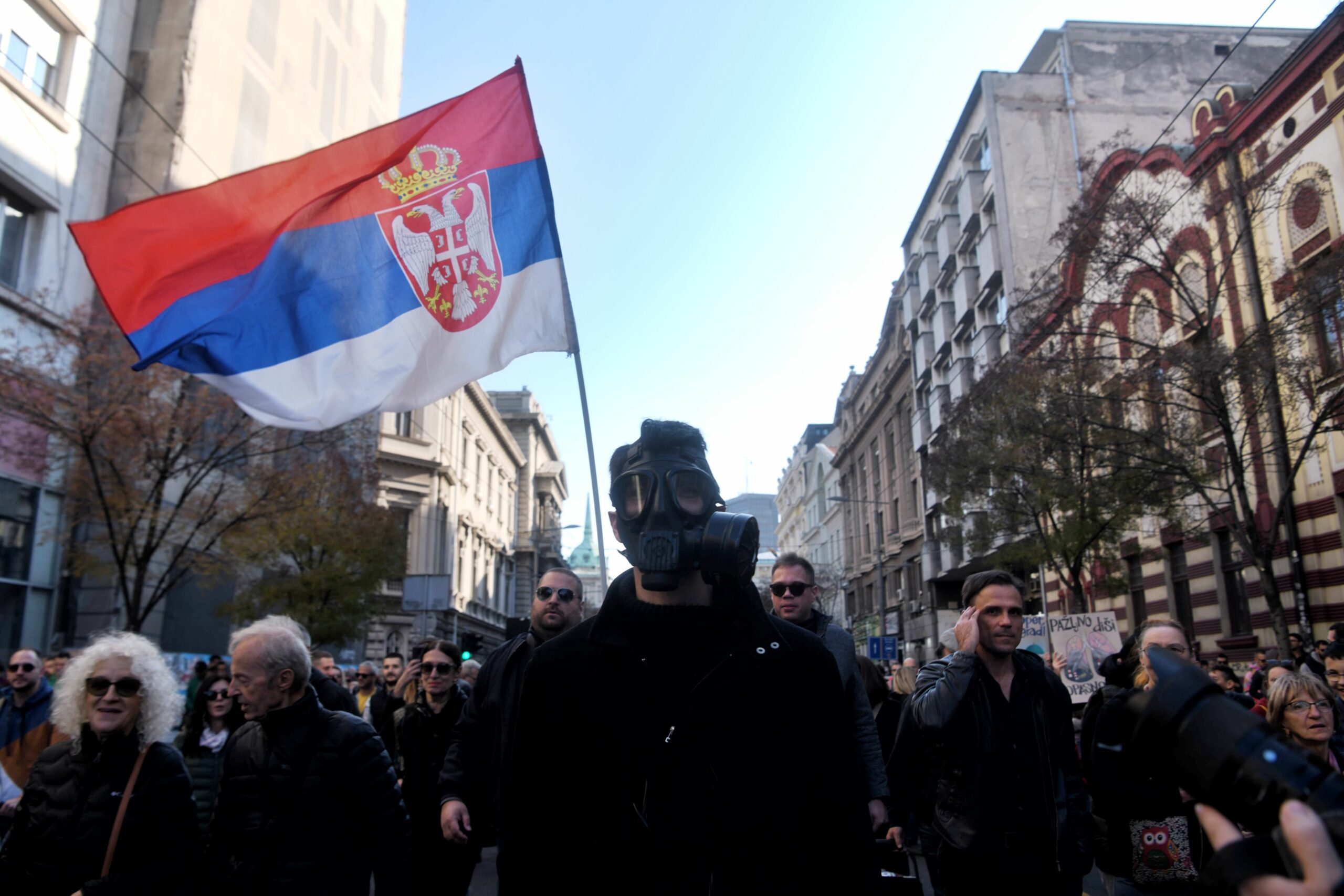 Beograd, 13.11.2022. Protest, Predsedništvo,  protest protiv zagađenja ispred Predsedništva: Samo sloga od smoga spasava Foto: Filip Krainčanić/Nova.rs