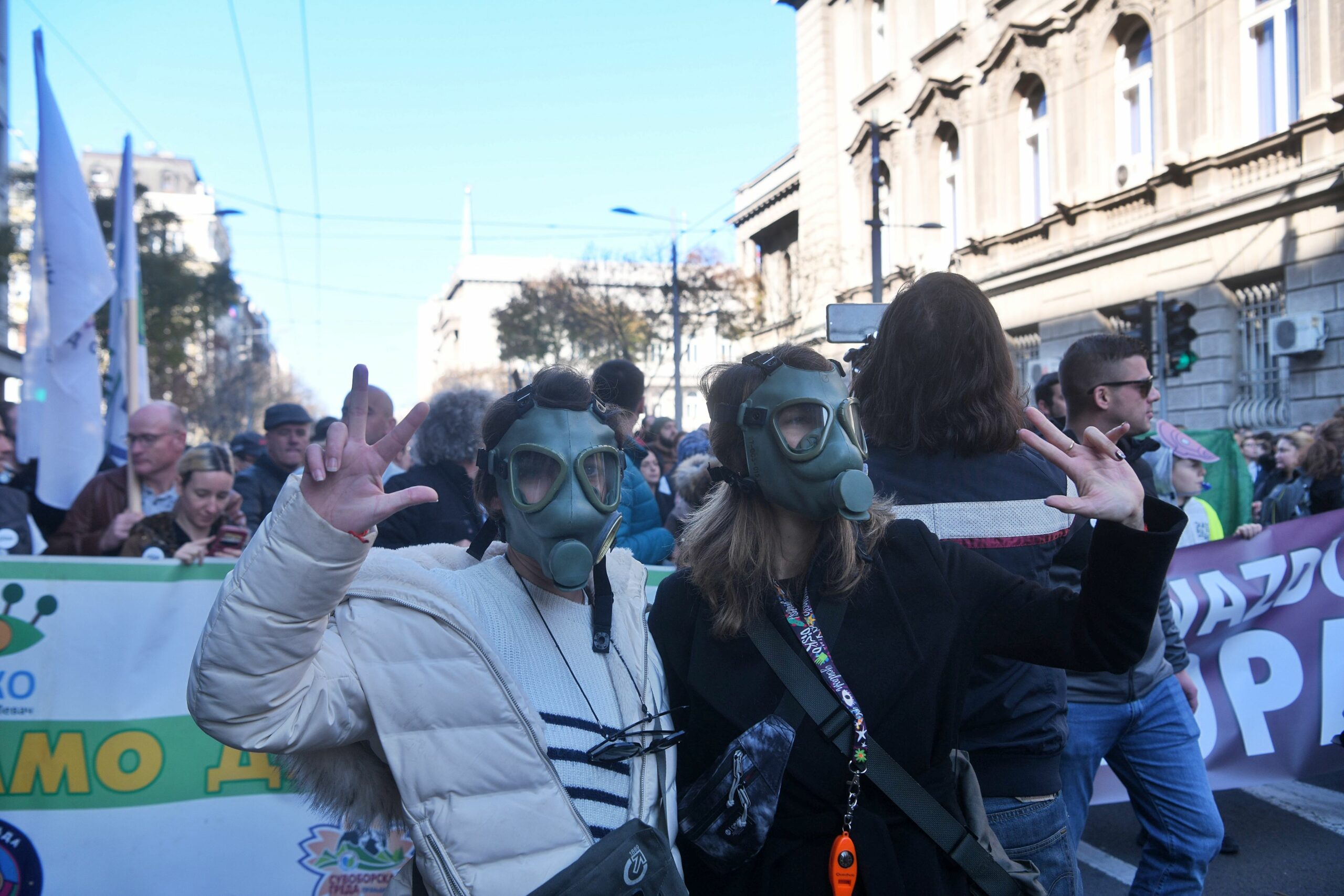 Beograd, 13.11.2022. Protest, Predsedništvo,  protest protiv zagađenja ispred Predsedništva: Samo sloga od smoga spasava Foto: Filip Krainčanić/Nova.rs