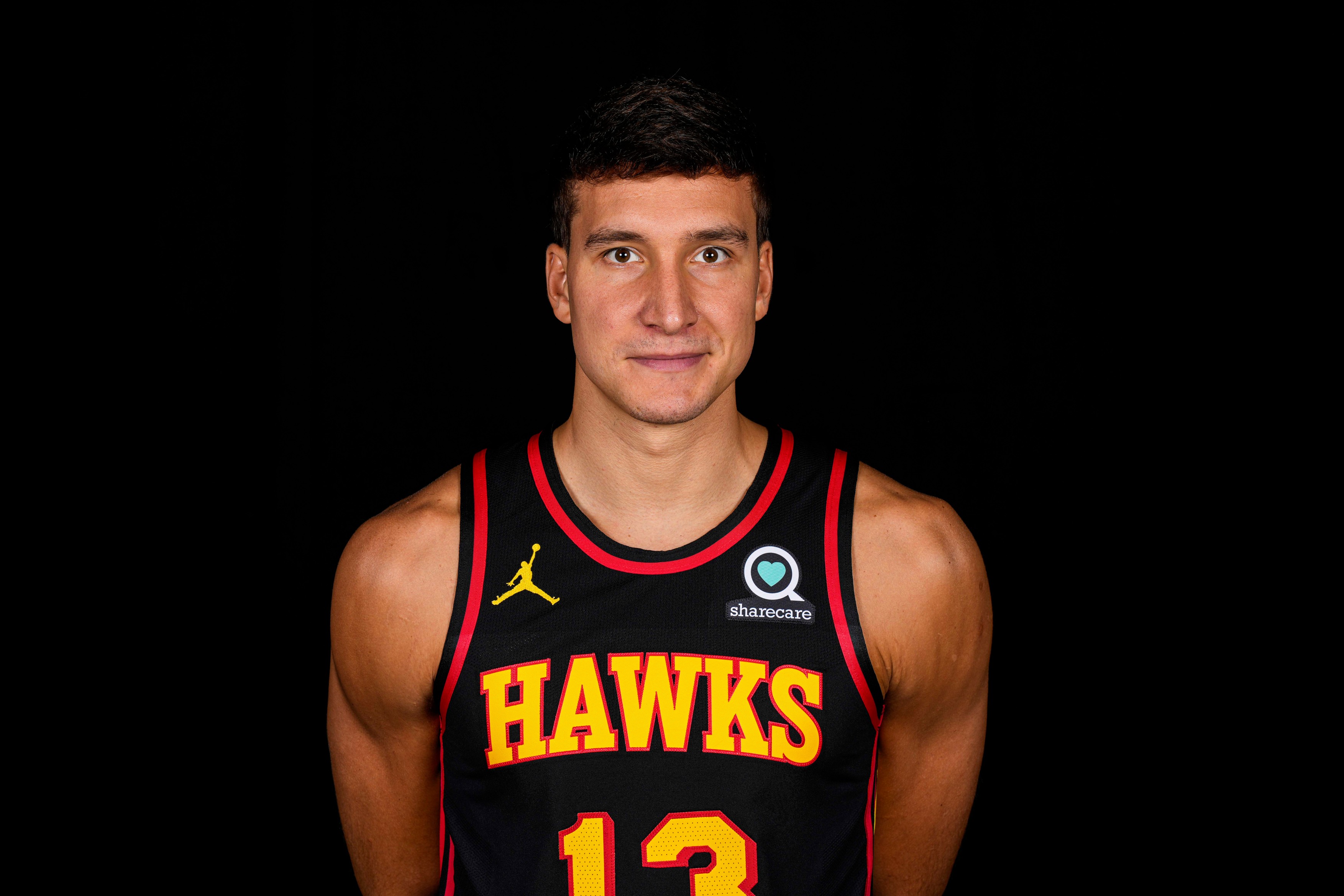 Sep 23, 2022; Atlanta, GA, USA; Atlanta Hawks guard Bogdan Bogdanovic (13) poses for a photo during Hawks media day.,Image: 725629817, License: Rights-managed, Restrictions: , Model Release: no, Credit line: USA TODAY Sports / ddp USA / Profimedia