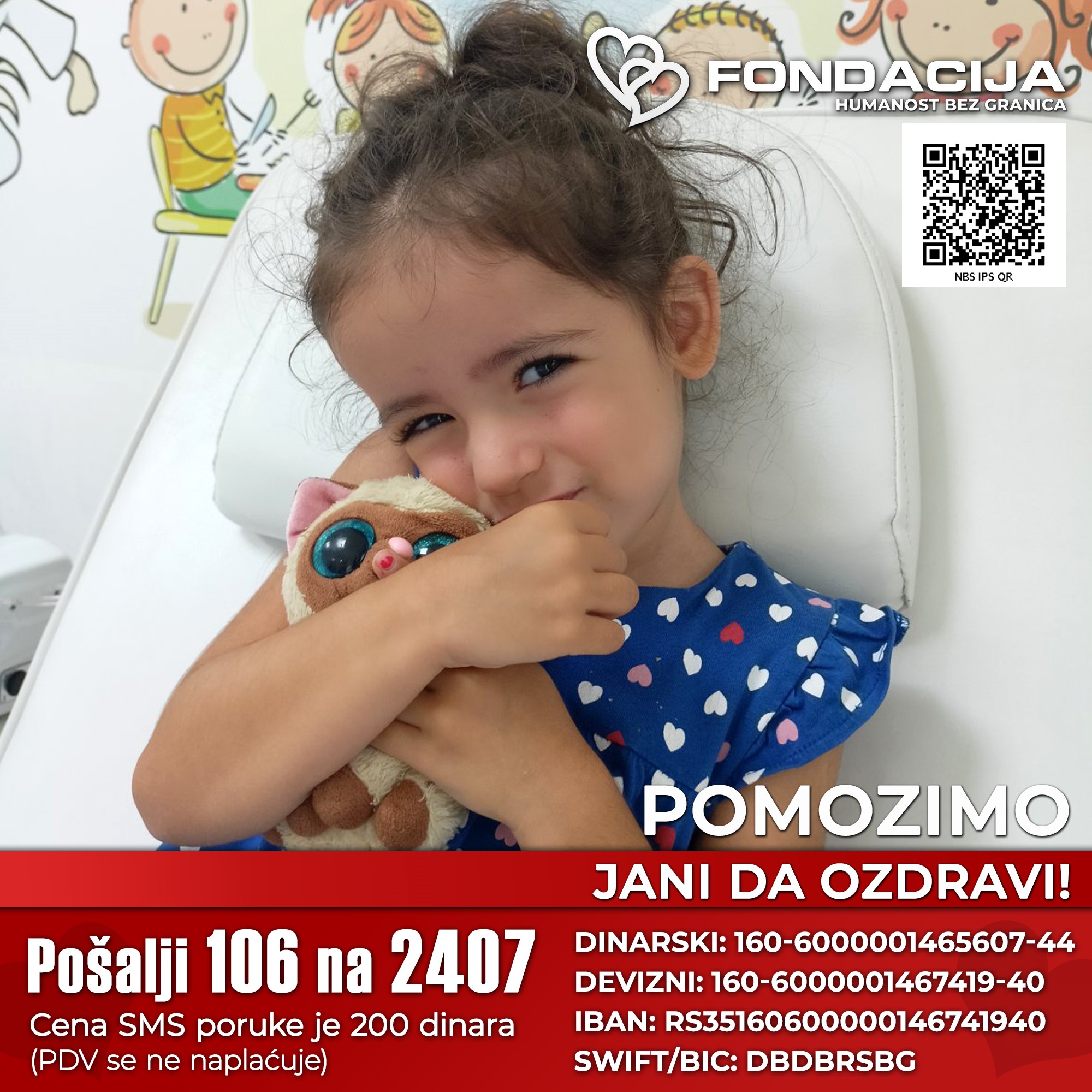 Jana Pavlović, Niš, devojčica, humanitarna pomoć, lečenje Foto: Fondacija Humanost bez granica