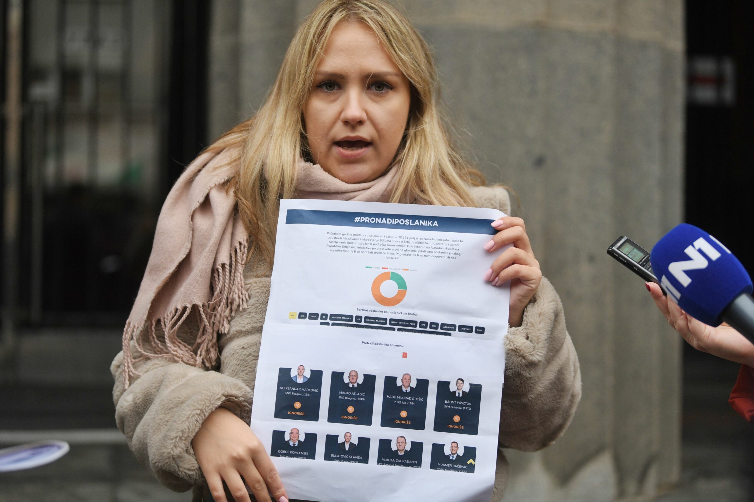 Beograd, 23.11.2022. Ustavni sud Srbije Pokret ”Kreni-Promeni”  u minut do 12 (11:59) Ustavnom sudu Srbije predaje ustavnu žalbu protiv Narodne skupštine Srbije, ustavna žalba, Savo Manojlović i Katarina Urošević Foto: Filip Krainčanić/Nova.rs