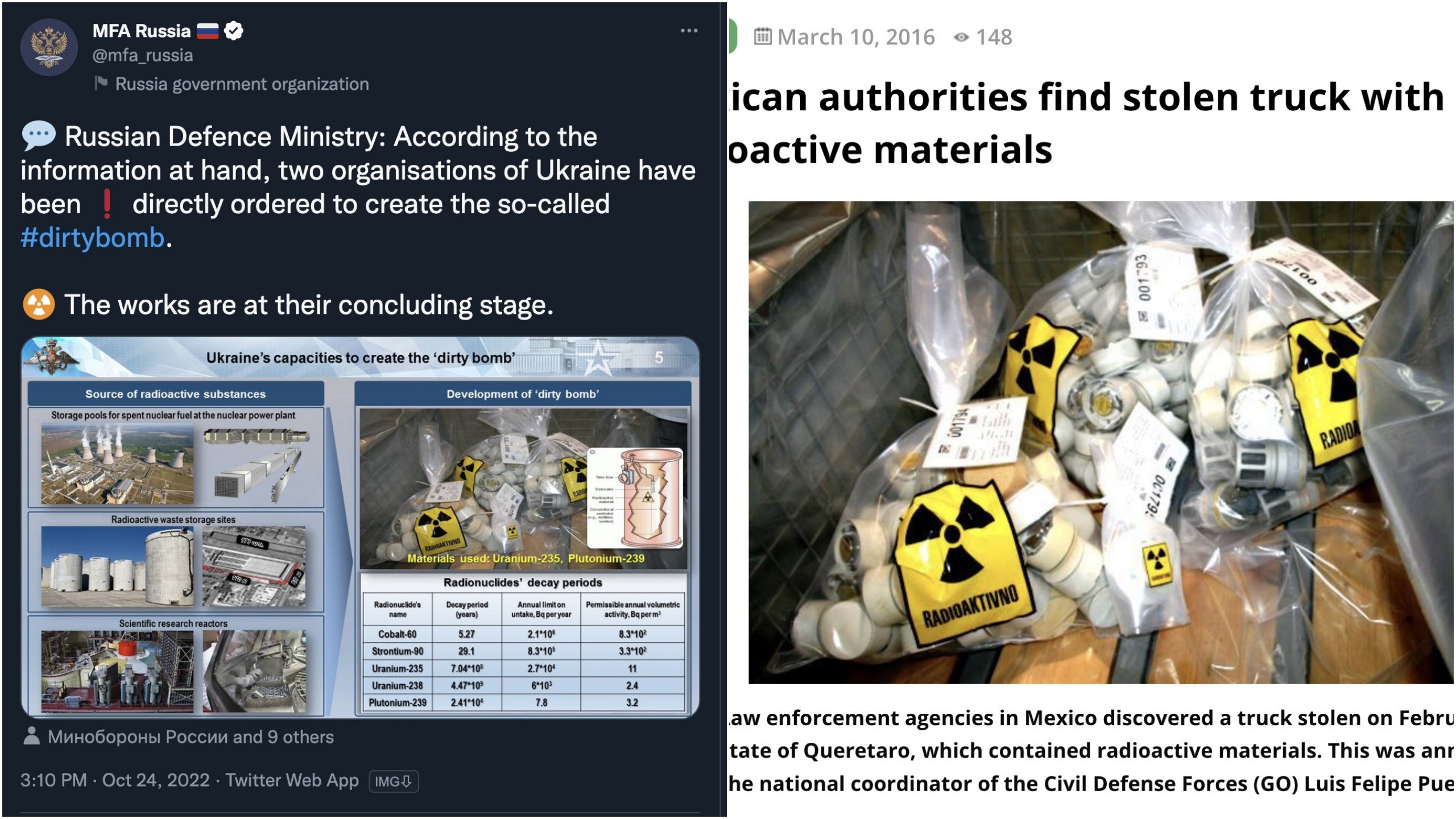 Bombe, Ukrajina, Rusija, bomba, kombo Foto: Twitter/MFA Russia/Benjamin Strick