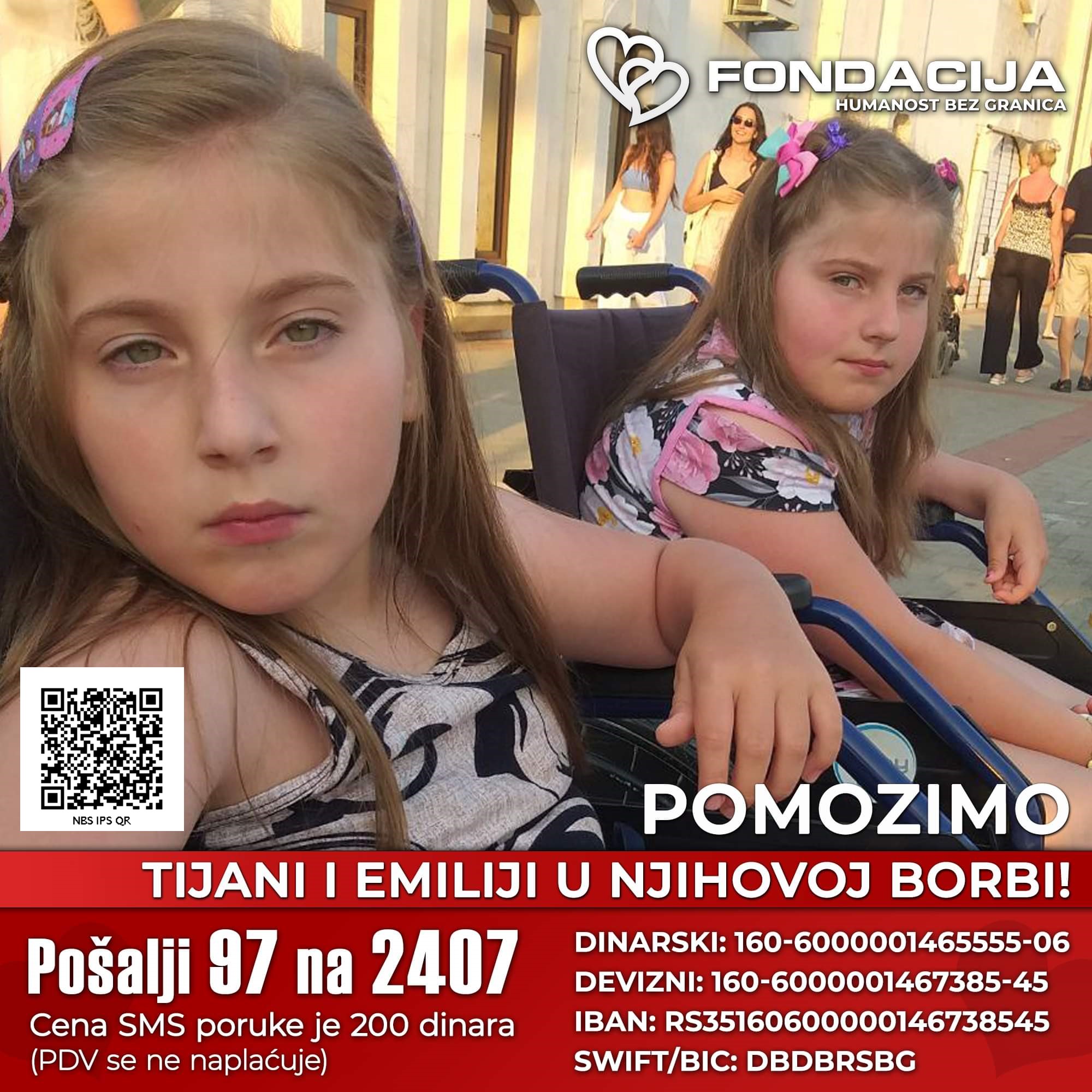 Pomozimo Tijani i Emiliji slanjem 97 na 2407