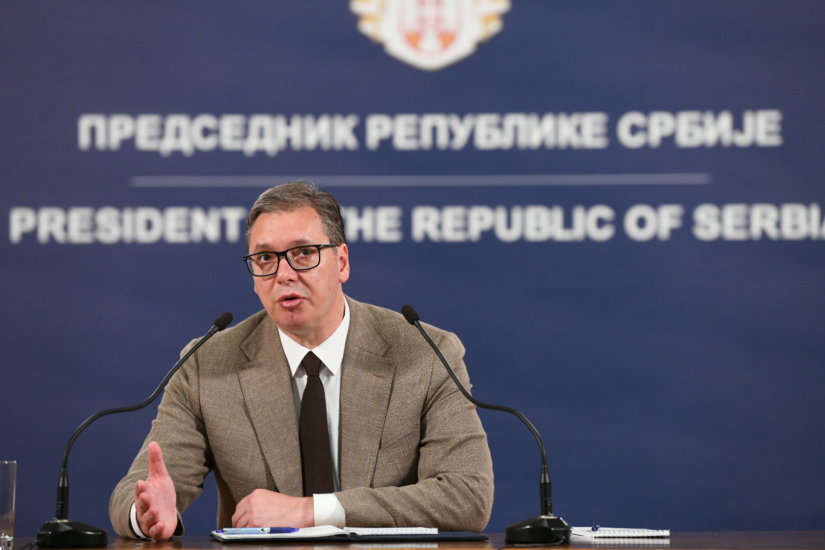 Beograd 29.06.2022. Predsednistvo Srbije, dijalog o Prištini sa specijalnim predstavnikom Evropske unije za dijalog Beograda i Prištine Miroslavom Lajčakom obracanje