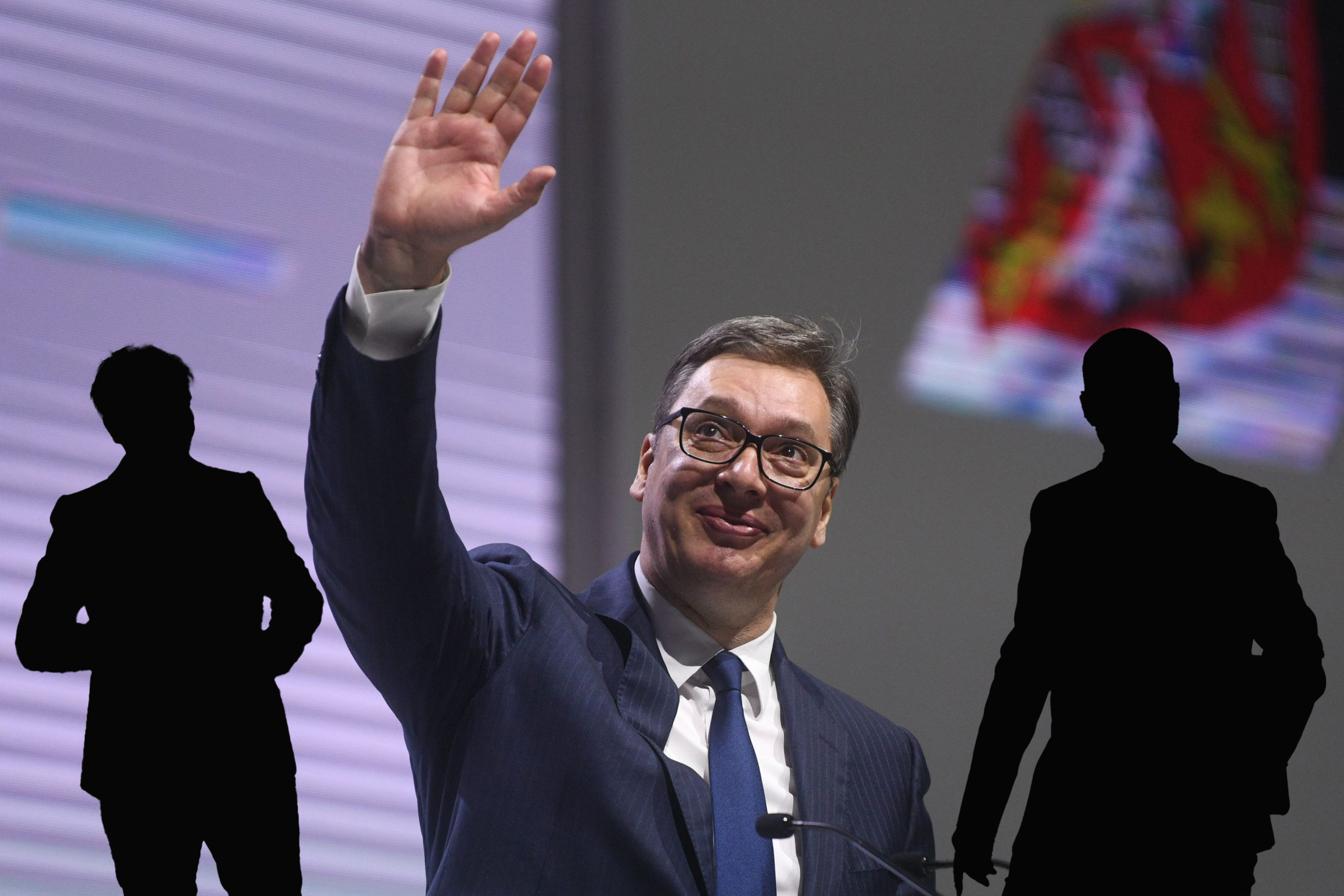 Aleksandar Vučić, Silueta Ana Brnabić, Silueta Miloš Vučević, predsednik SNS kombo