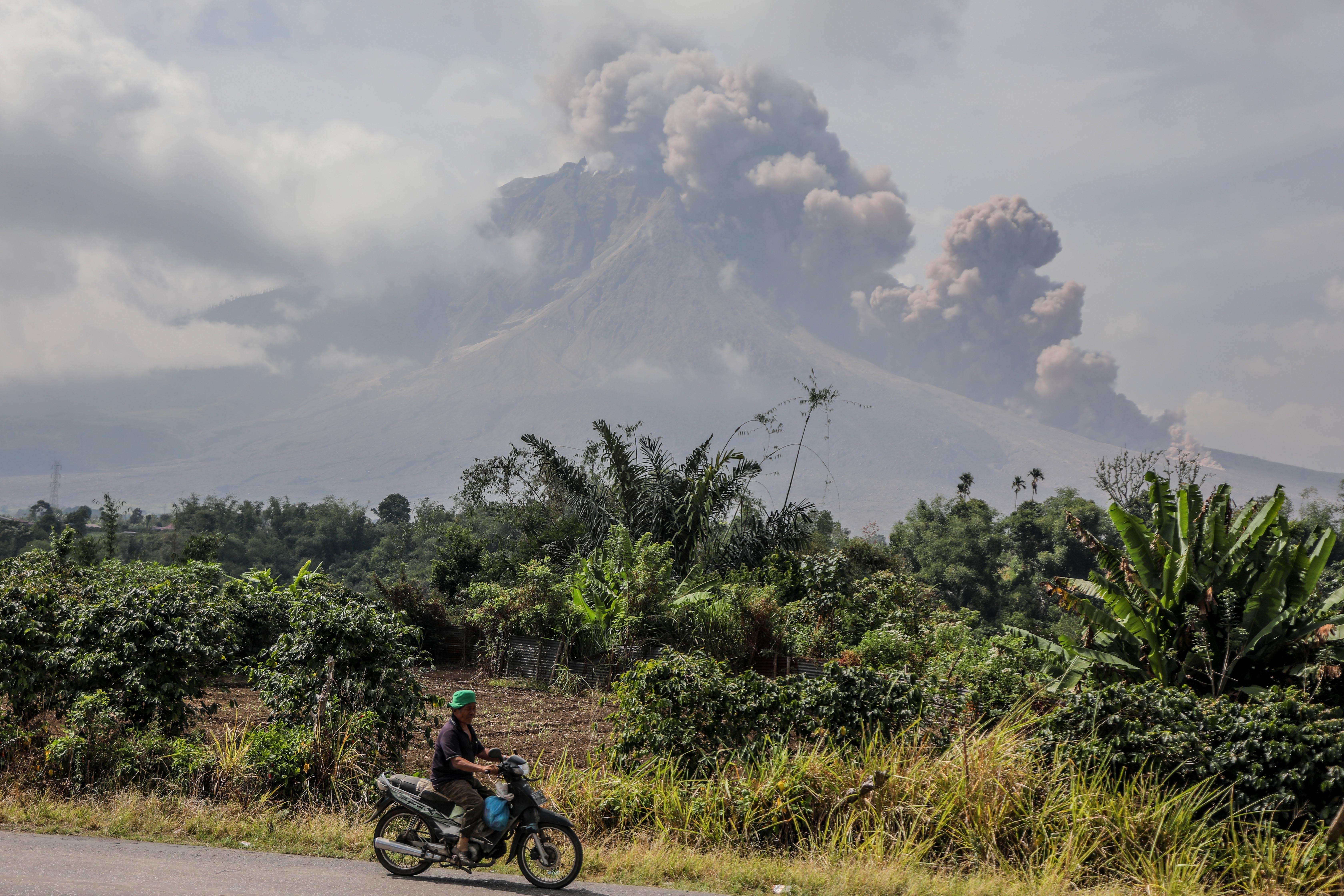 Sinabung Volcano eruption aftermath in Karo
