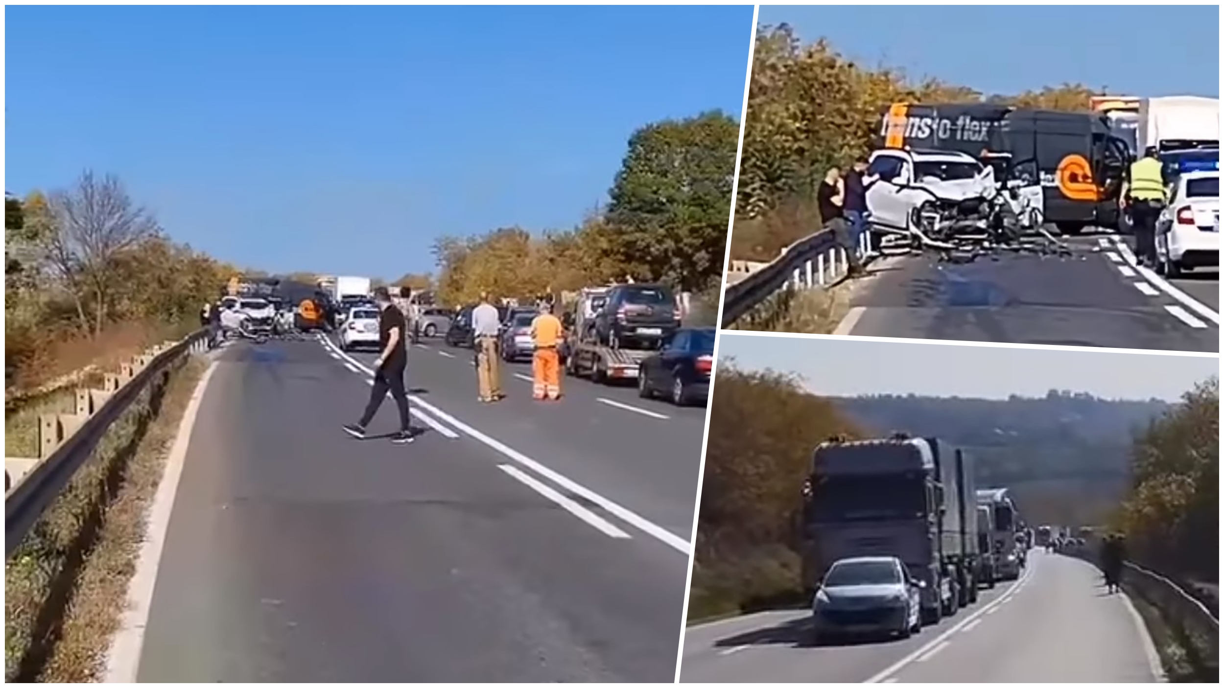 "Blokiran put iz Mladenovca prema malom Požarevcu, kod semafora. Saobraćajna nesreća, stojimo vec 40tak minuta bez pomeranja. Izbegavati u narednim satima. 3 hitne pomoci na licu mesta, policija kaže da je pobegao onaj koji je izazvao nesrecu