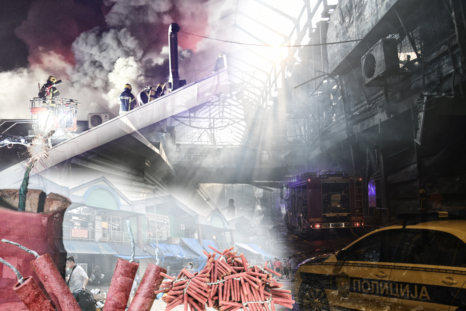 Kineski trzni centar pirotehnika