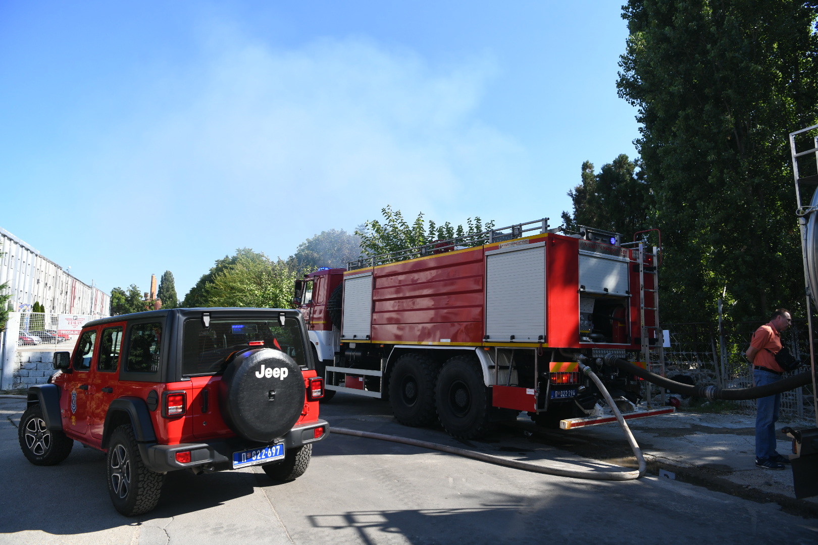Beograd 17. jul 2022. Pozar IMT, Industrija masina i traktora vatrogasci Foto:Vesna Lalić/Nova.rs