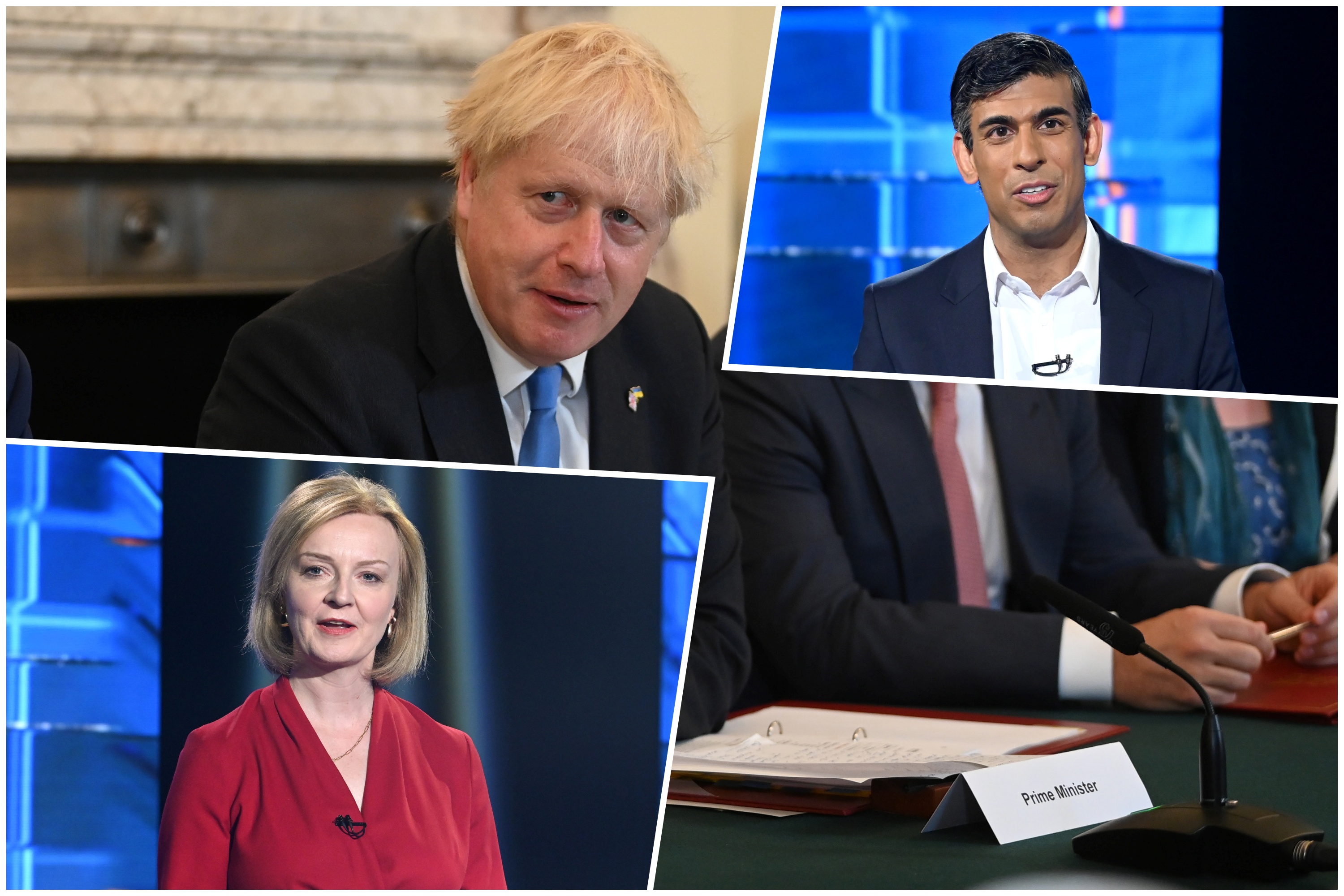 Boris Džonson, Riši Sunak, Lis Tras, kombo Foto: EPA-EFE/NEIL HALL/JONATHAN HORDLE / ITV
