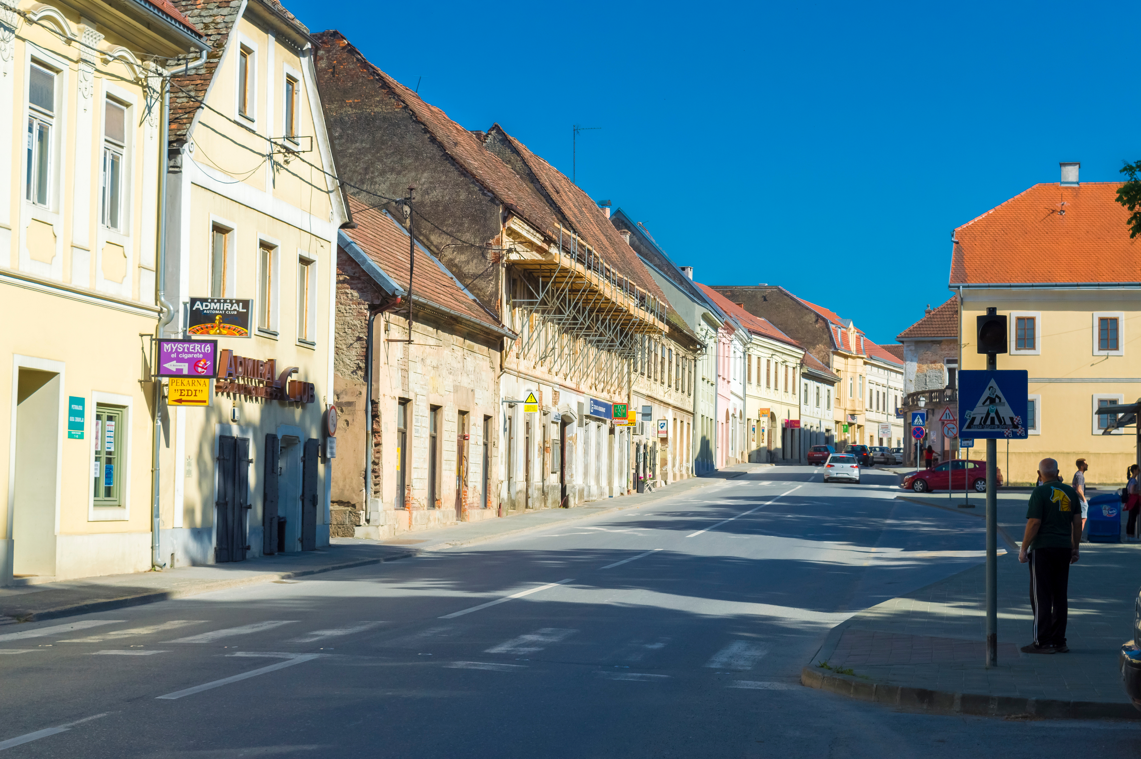 Petrinja, Hrvatska Croatia- May 22, 2020: Josip Juraj Strossmayer street in Petrinja