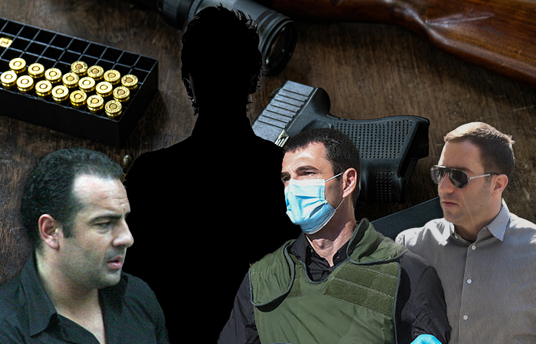 Guns,And,Ammunition,Placed,In,A,Wooden,Table,short,Guns,And