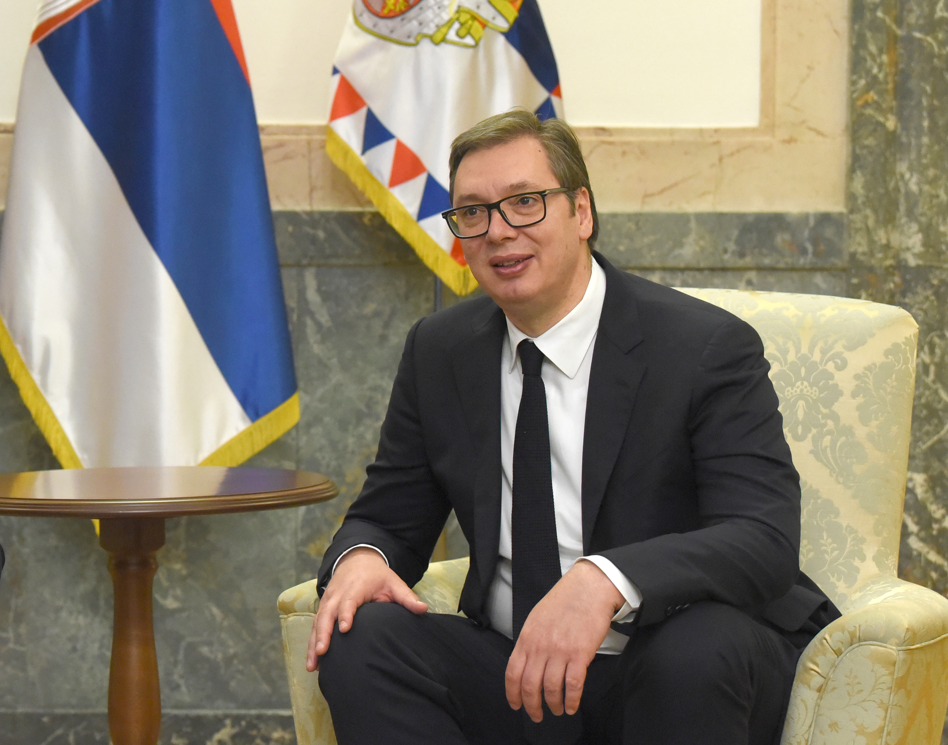 Beograd, 19. maja 2022. -  Sastanak predsednika Republike Srbije Aleksandra Vucica i predsednika Evropskog saveta Sarla Misela. FOTO TANJUG/ MILOS MILIVOJEVIC/ bg
