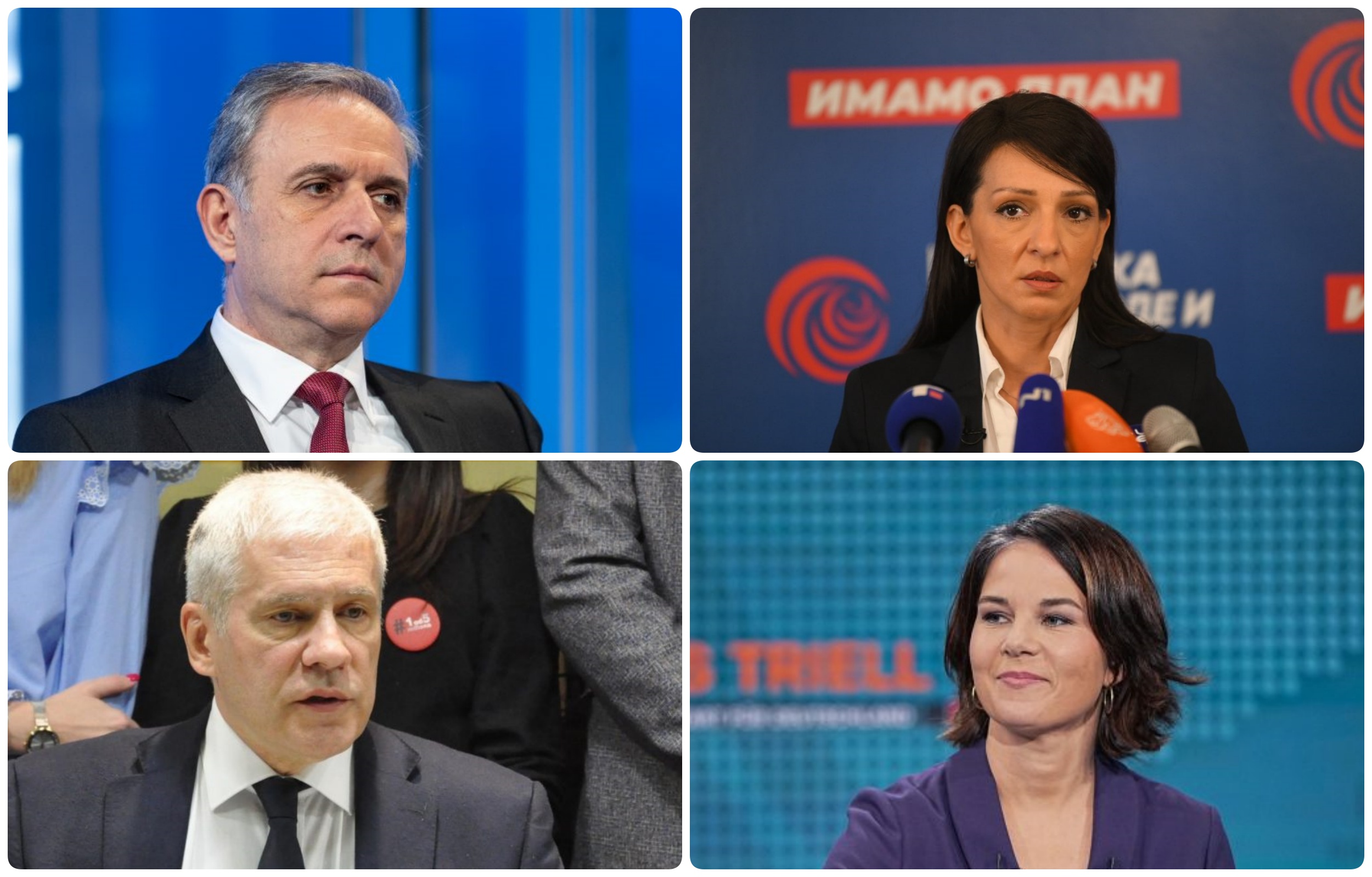 Zdravko Ponoš, Marinika Tepić i Boris Tadić i Analena Berbok, kombo, collage