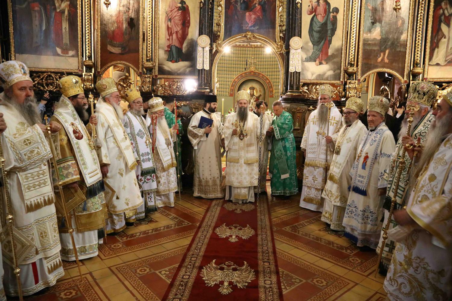 Sremski Karlovci 15. maj 2022. proslava stogodišnjice vaspostavljanja kanonskog jedinstva Srpske Patrijaršije, pravoslavlje religija, sveti oci vladike episkopi Foto:SPC