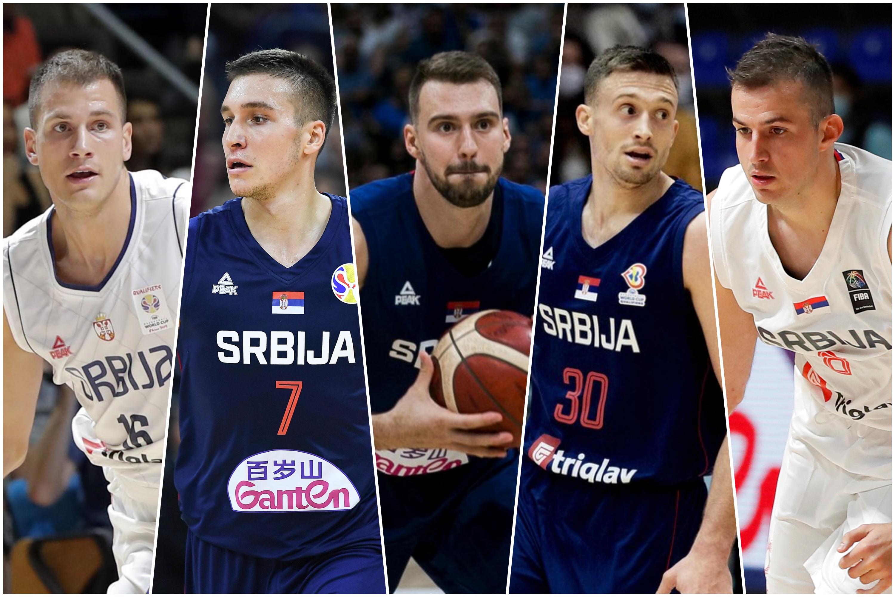 Nemanja Nedović, Bogdan Bogdanović, Marko Gudurić, Nemanja Bjelica, Aleksa Avramović, kombo Foto: STARSPORT/Pedja Milosavljevic/Xinhua News Agency/Nikola Krstic / Alamy / Alamy / Ann-dee Lamour/LiveMedia / Shutterstock Editorial / Profimedia/