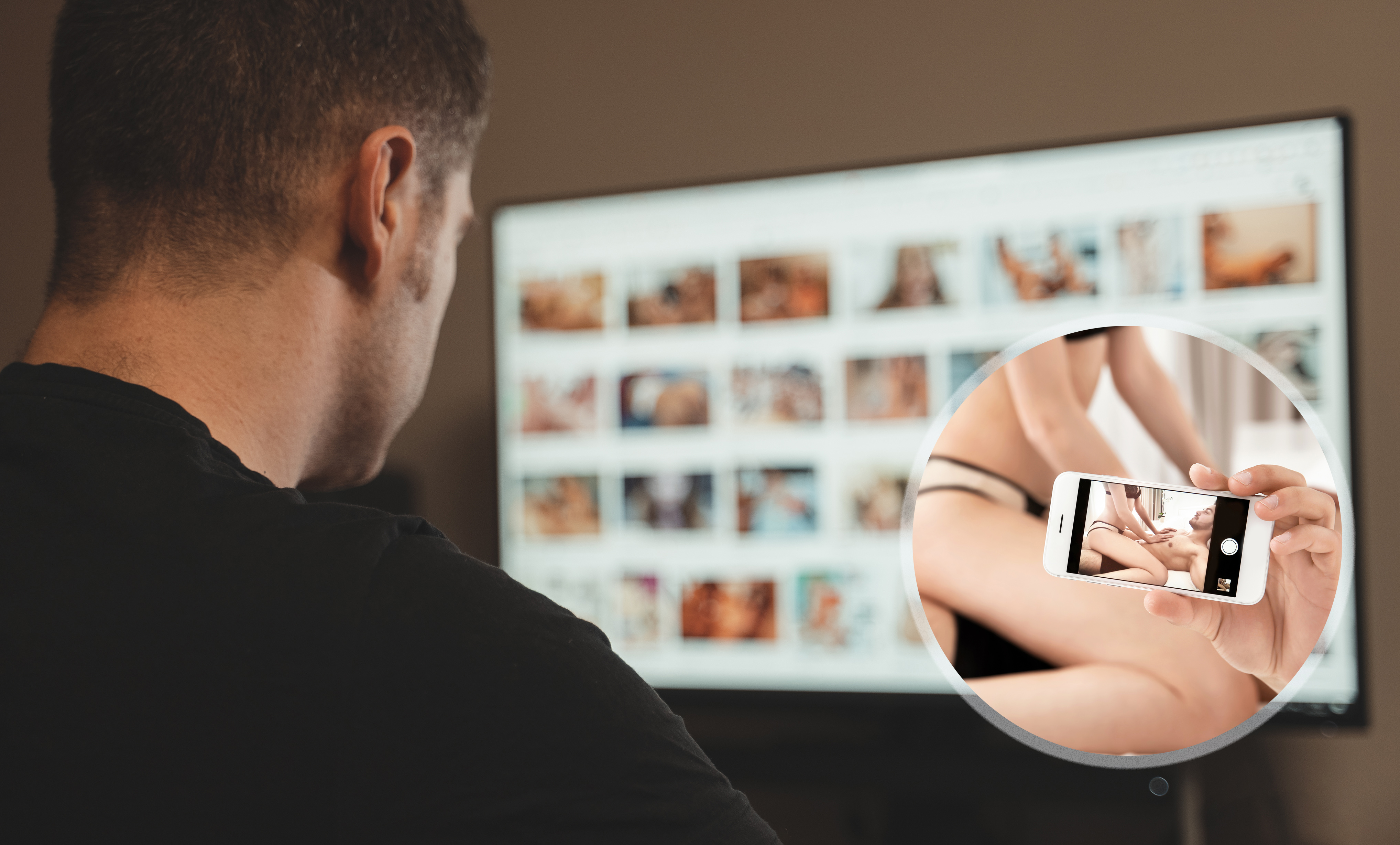 Man,Browsing,Porn,Site,Late,At,Night.