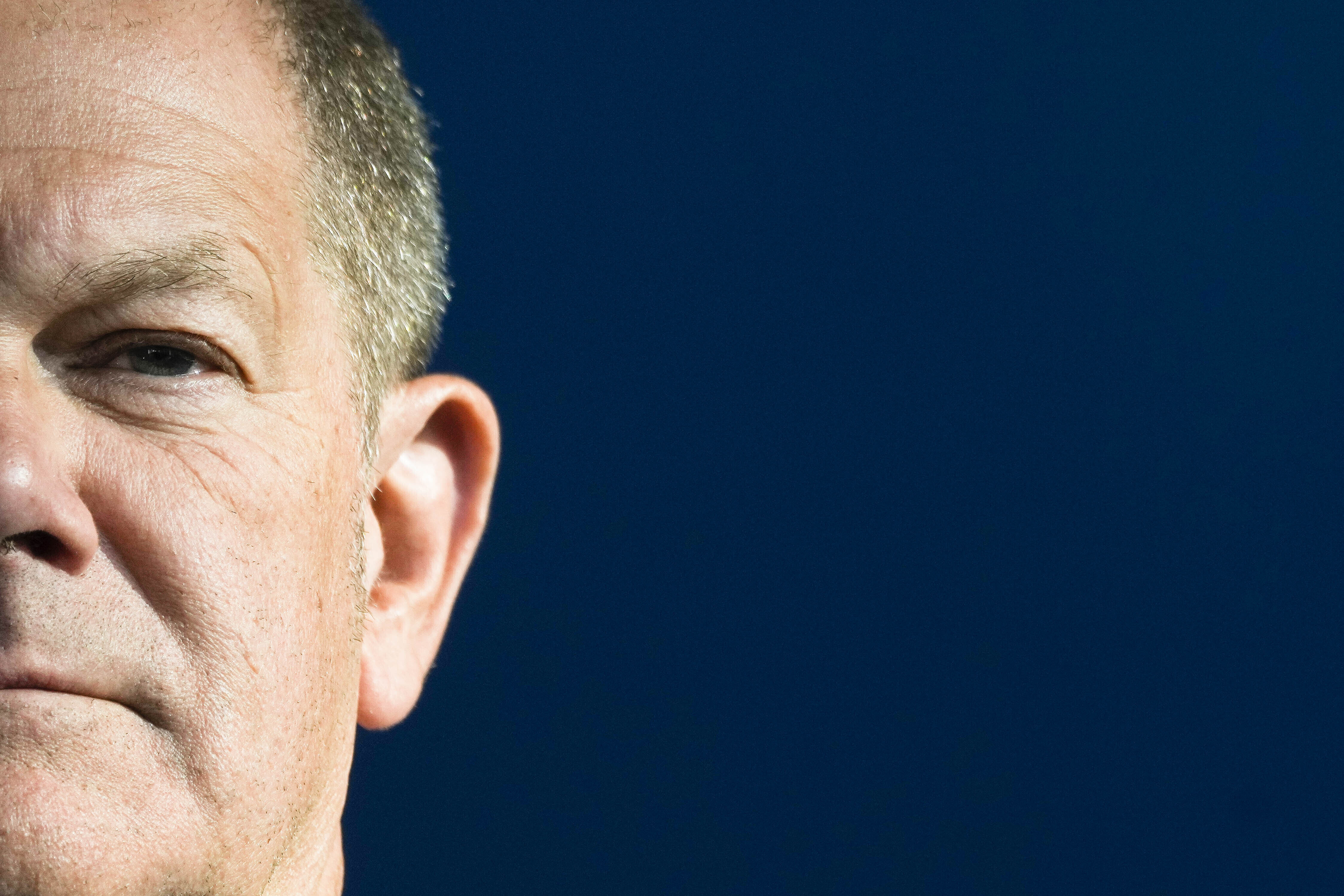 German Chancellor Olaf Scholz attends a news conference with Croatian Prime Minister Andrej Plenkovic during a meeting at the chancellery in Berlin, Germany, Wednesday, June 1, 2022. (AP Photo/Markus Schreiber)