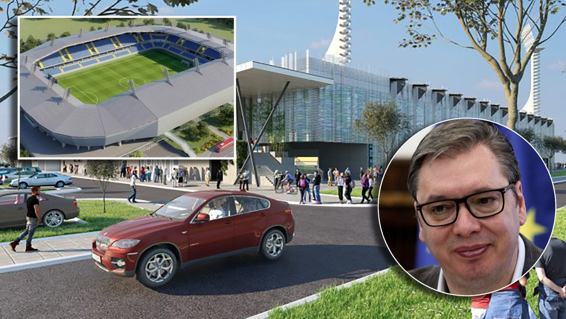 vranje maketa stadion i vučić