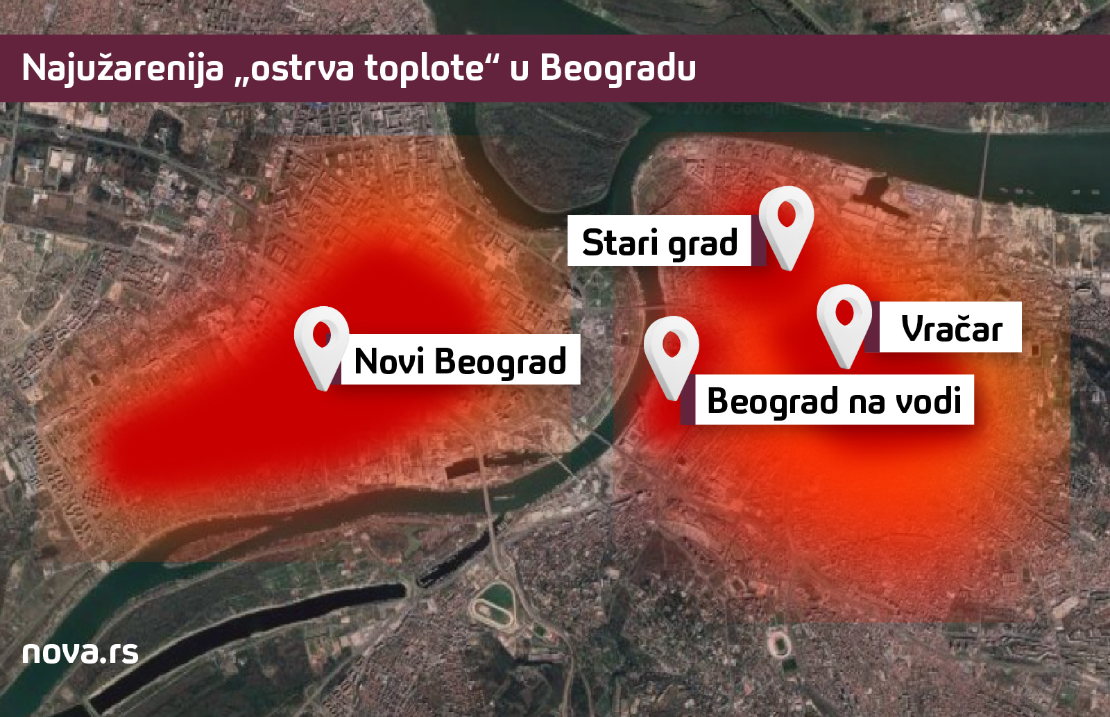 najuzarenija ostrva toplote u beogradu