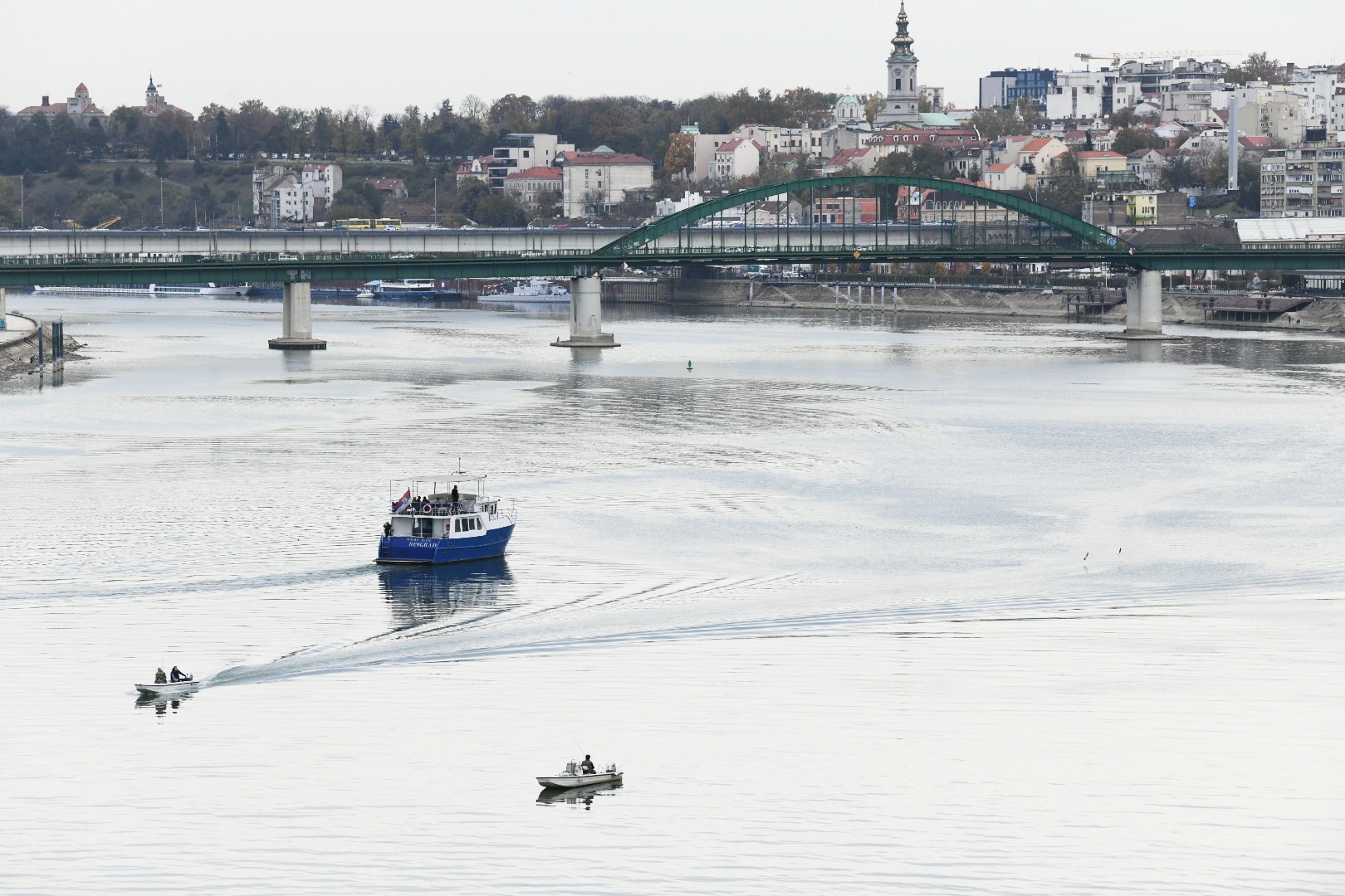 Beograd 03.11.2021. Novi Beograd, Stari savski most, tramvajski most, reka Sava, panorama, grad, ilustracija, pokrivalica, fičer Foto: Vesna Lalić/Nova.rs