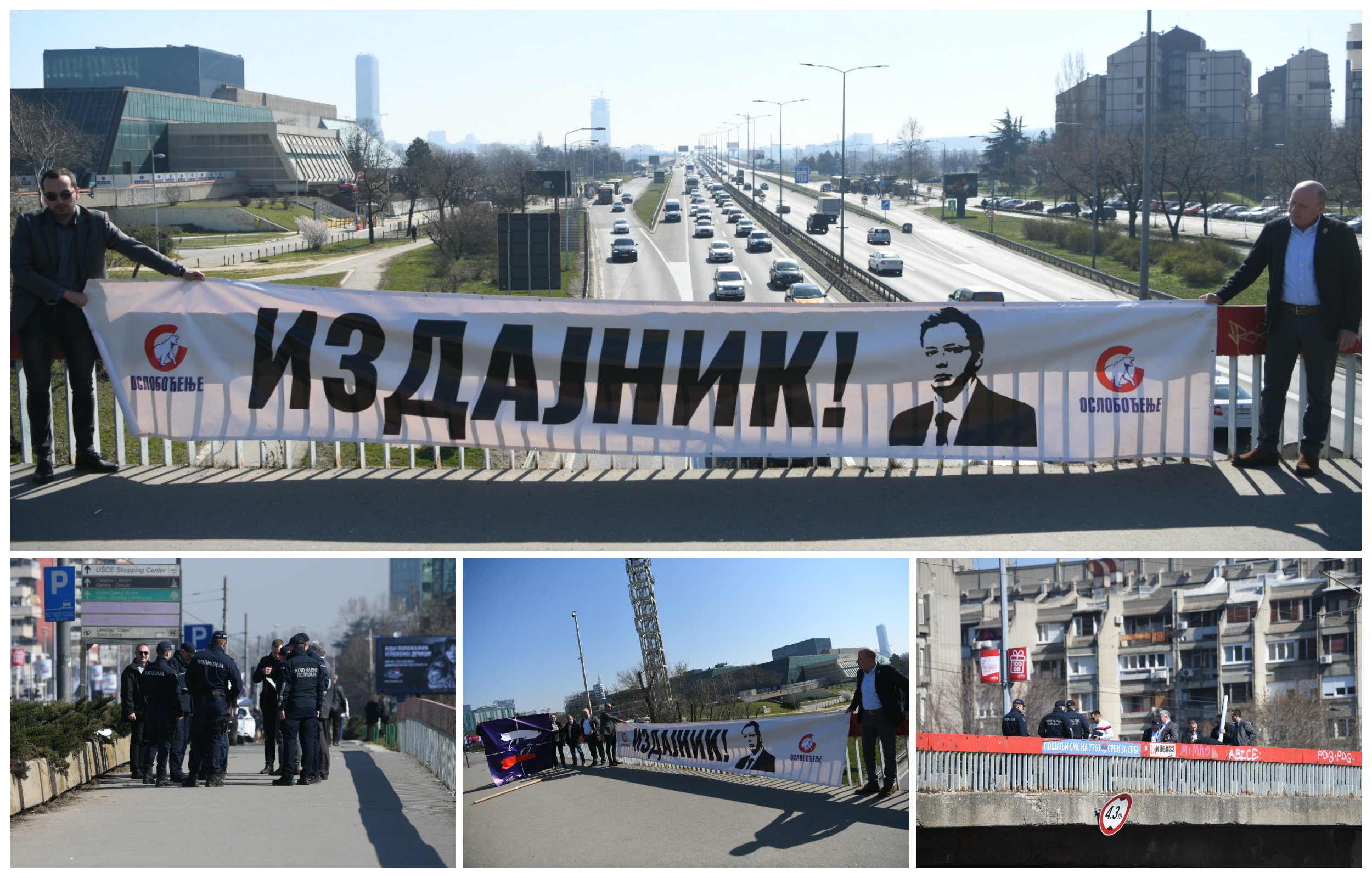 vučić izdajnik transparent na mostu