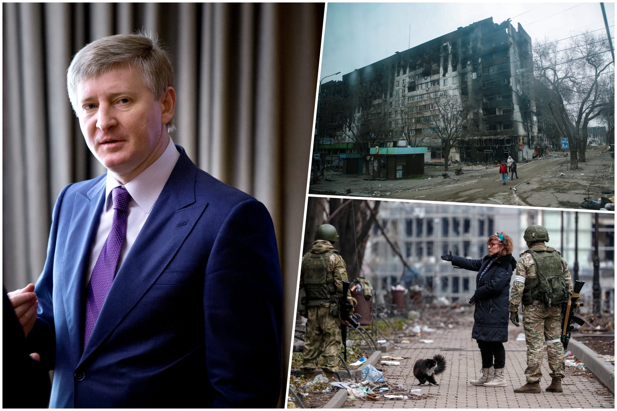 Rinat Ahmetov, Ukrajina, Marijupolj, Donbas, kombo Foto: EPA/DANIEL NAUPOLD/EPA-EFE/SERGEI ILNITSKY