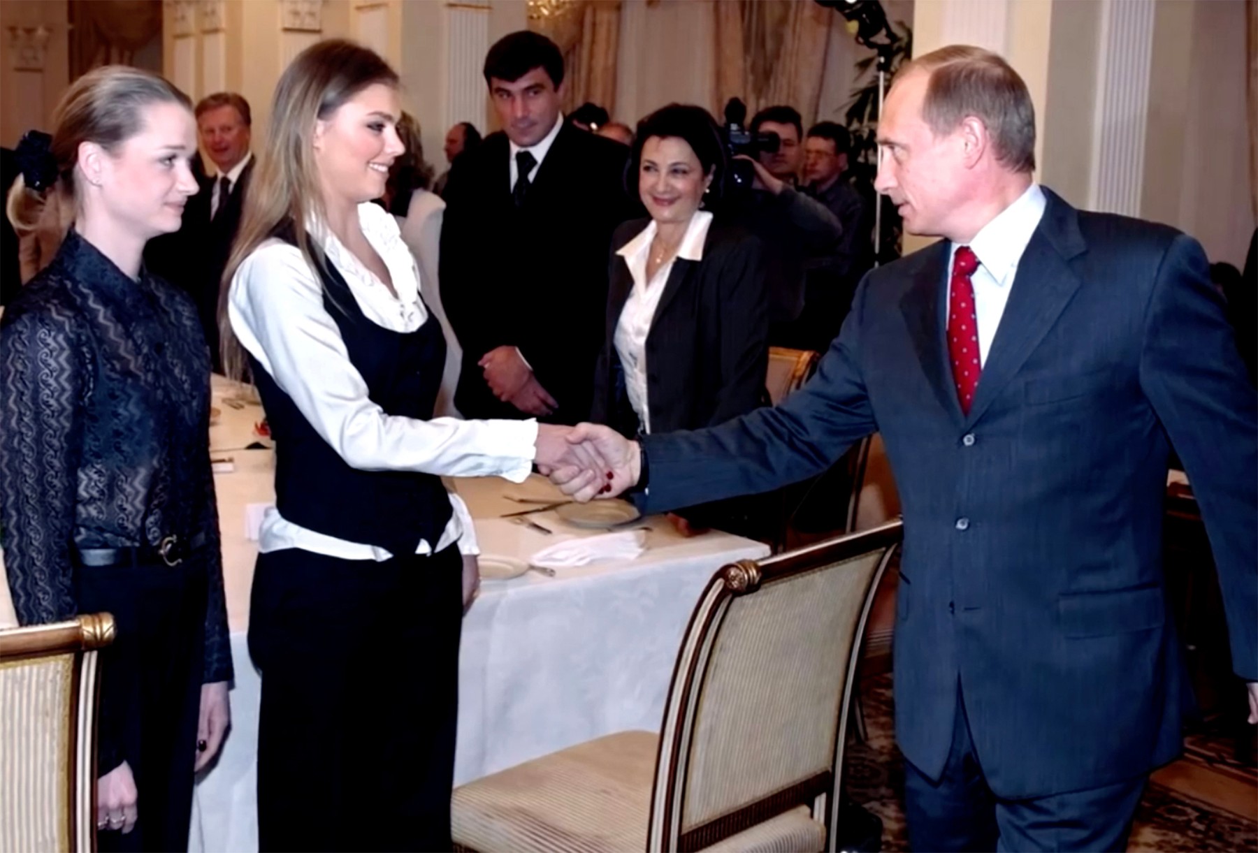 Vladimir Putin, Alina Kabayeva,Image: 571684044, License: Rights-managed, Restrictions: , Model Release: no, Credit line: Russian Gymnastics Federation / East2West News / Profimedia