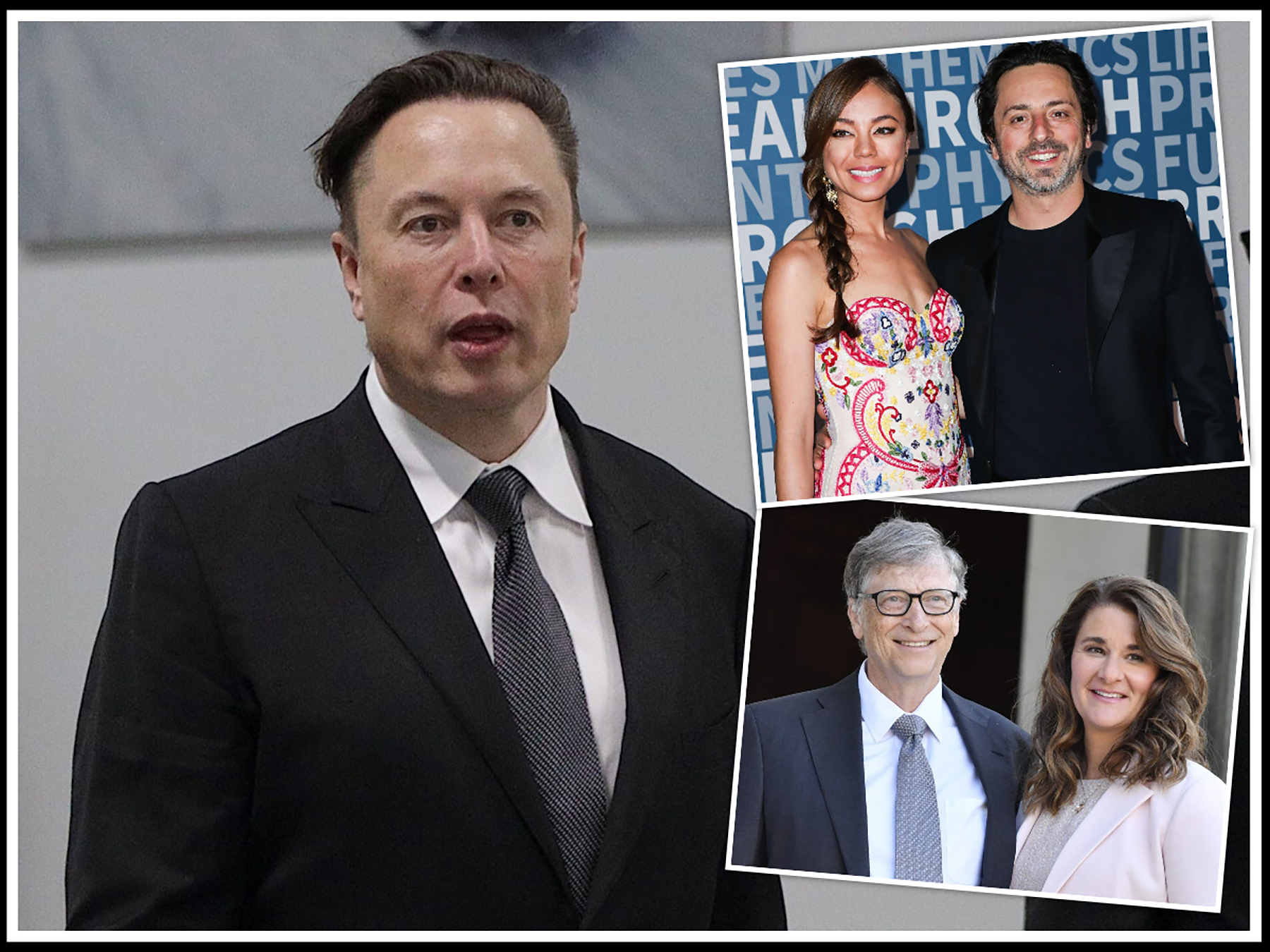 lon mask, bil gejts sa bivšom ženom melindom i sergej brin iz gugla sa bivšom ženom