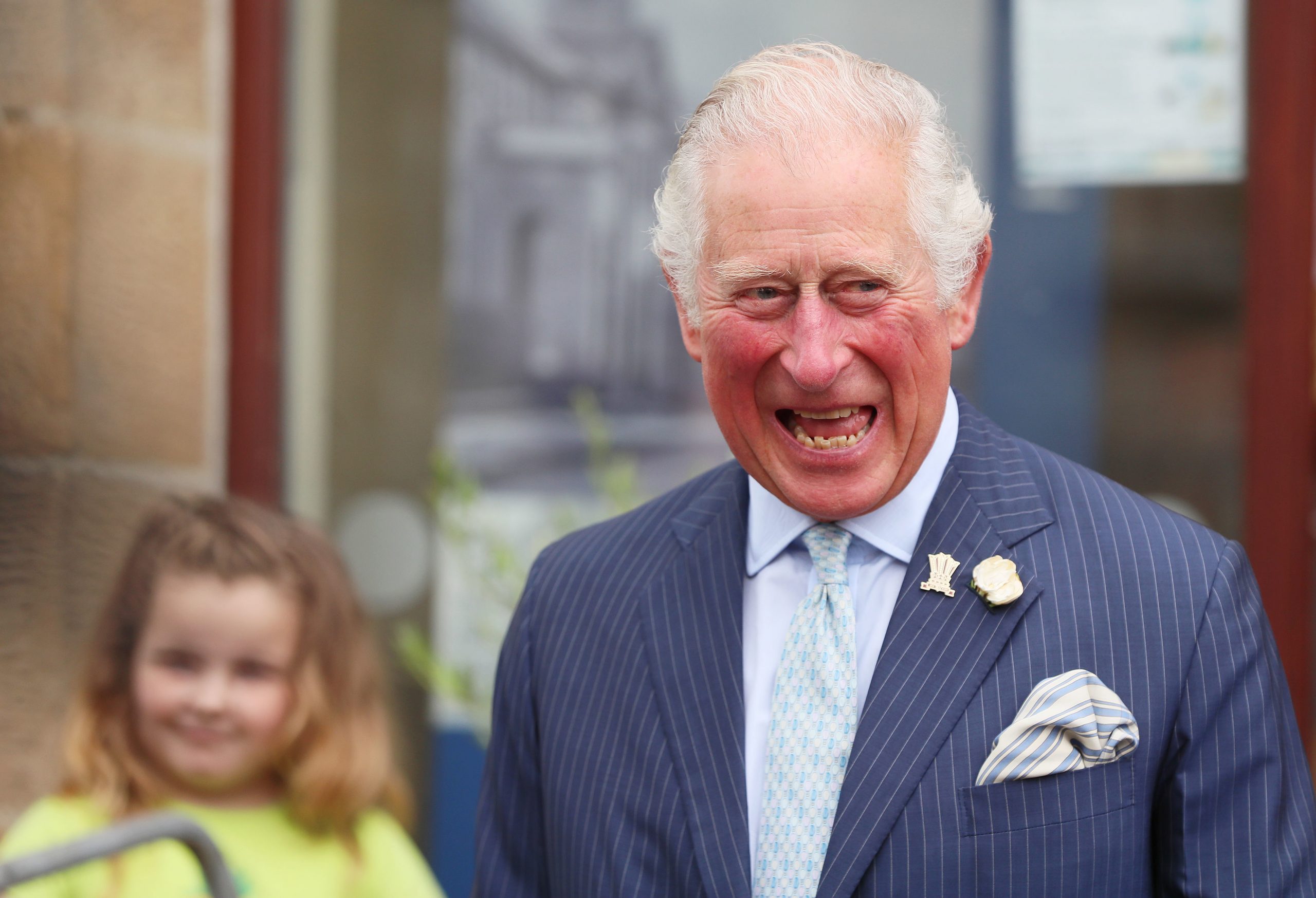 epa09212351 Britain's Prince Charles, the Prince of Wales visits Caledon village where he viewed the sites of upcoming development projects around the village, in Caledon, Northern Ireland, Britain, 19 May 2021.  EPA-EFE/Brian Lawless / POOL