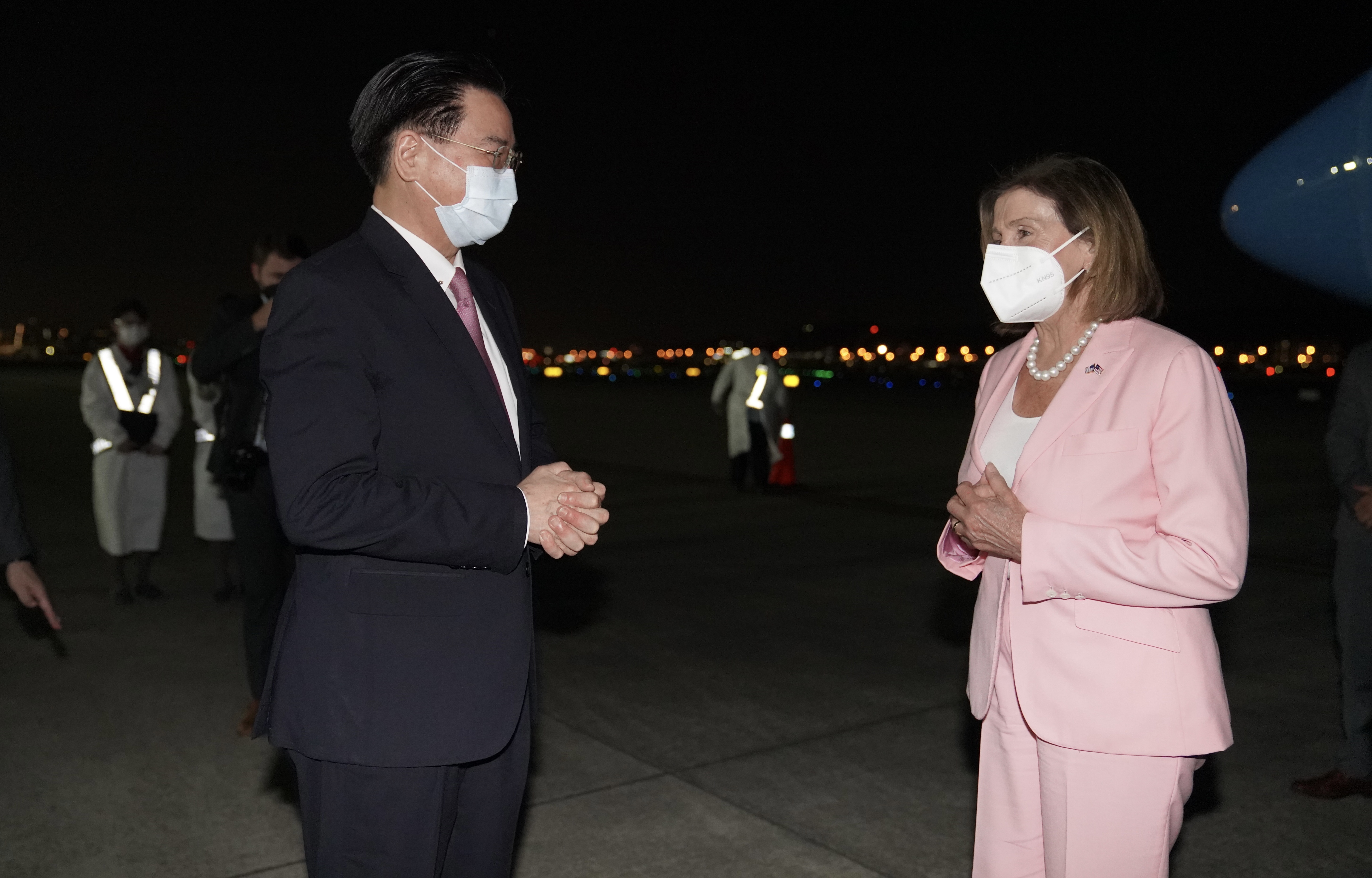 US House Speaker Nancy Pelosi arrives in Taiwan