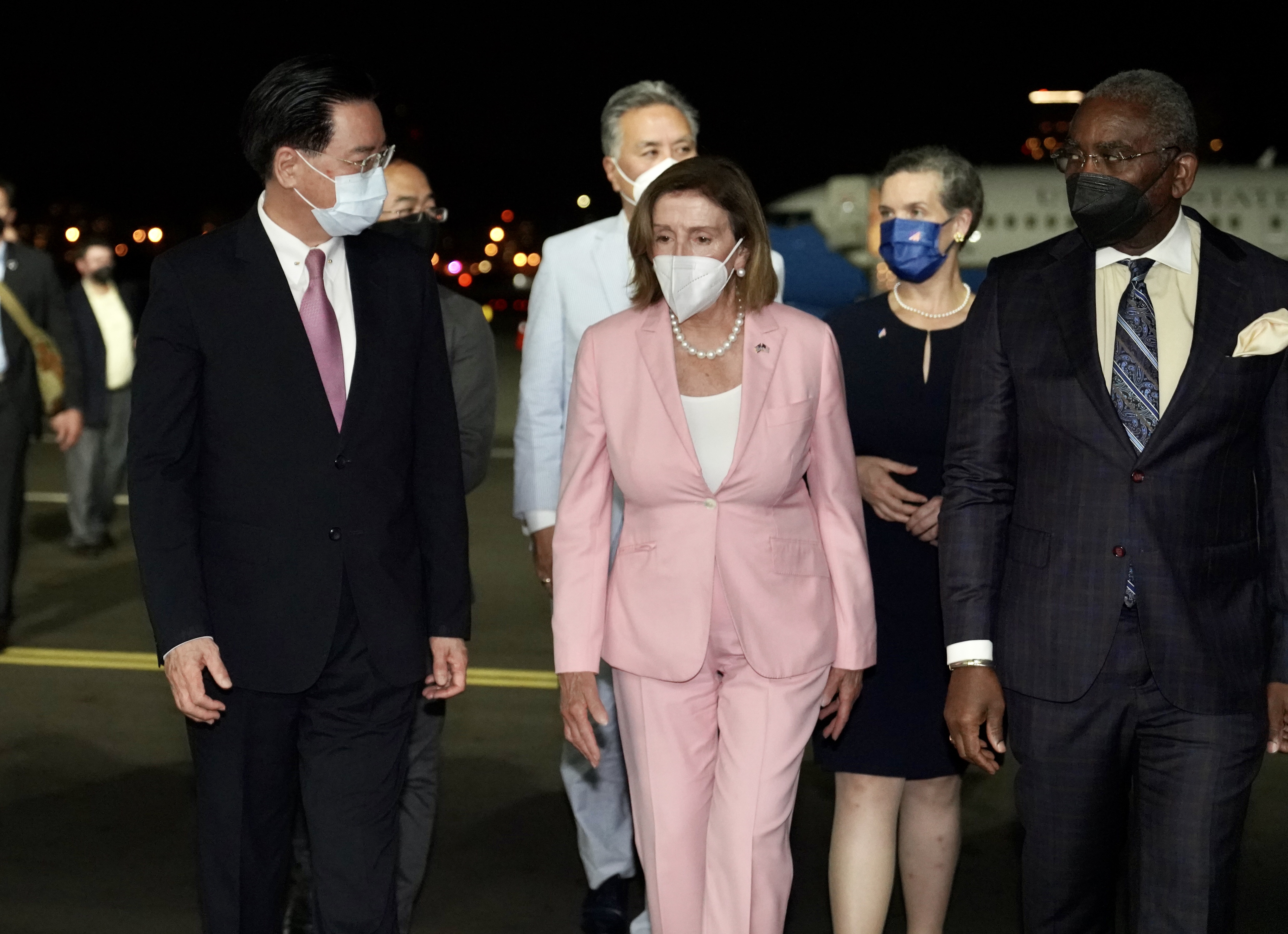 US House Speaker Nancy Pelosi arrives in Taiwan