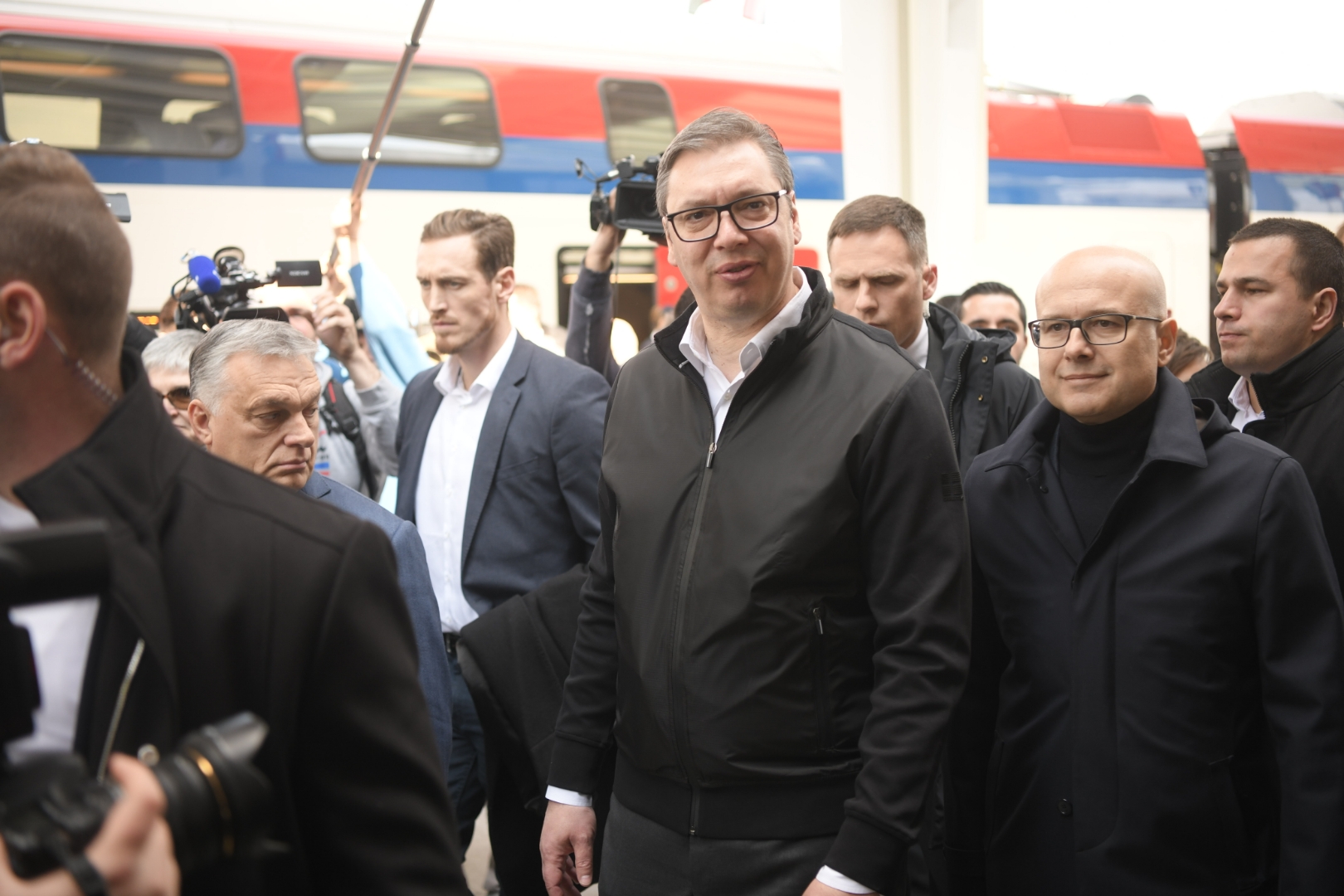 Novi Sad19.03.2022. Puštanje u saobraćaj deonice pruge Beograd - Novi Sad u okviru međunarodne, medjunarodne brze pruge Beograd - Budimpešta. Voz Soko, železnička stanica Foto: Dragan Mujan/Nova.rs