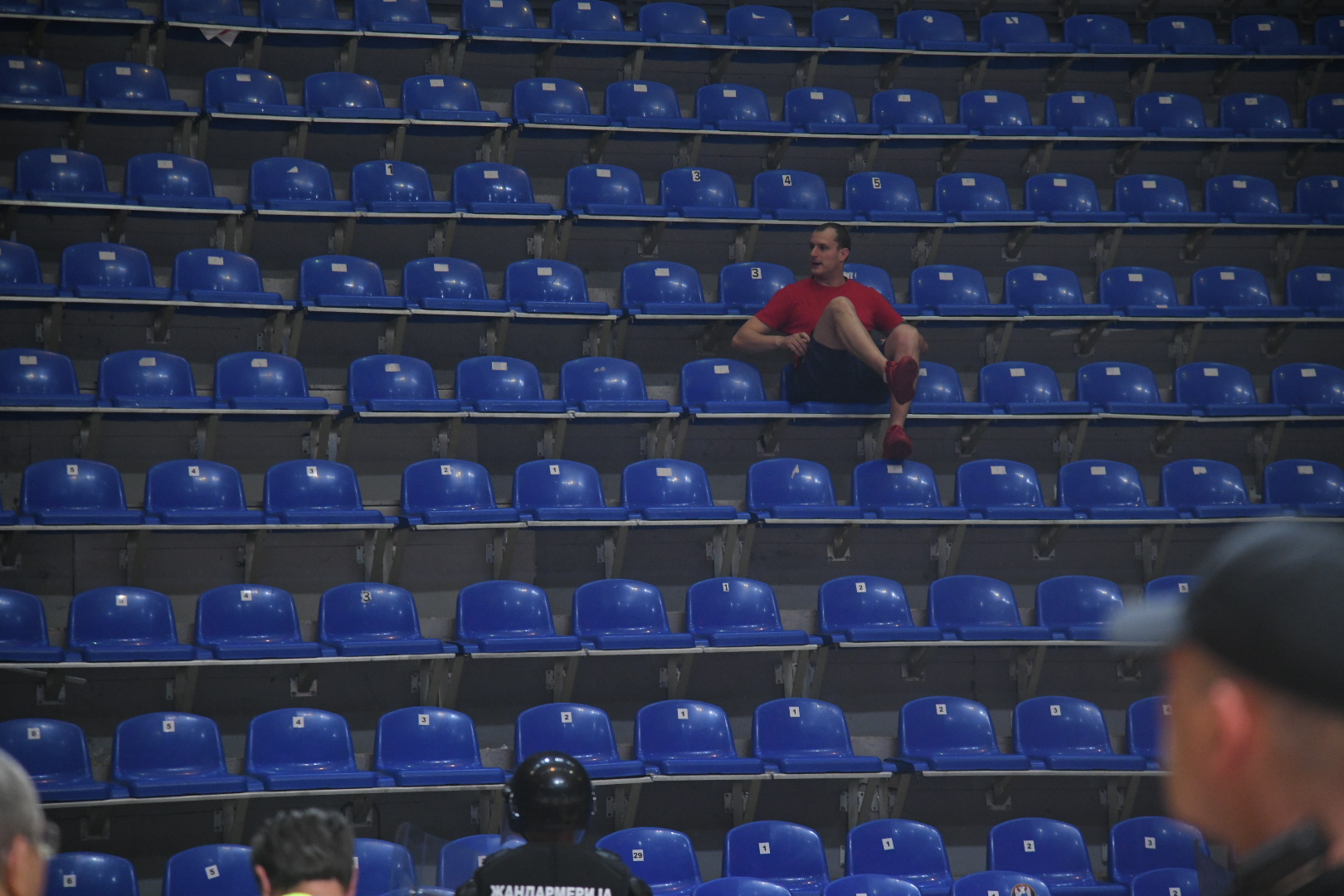 Beograd 06.06.2022. Crvena Zvezda, Partizan, košarka, derbi, Hala Pionir, prazne tribine, prazna tribina Foto: Nemanja Jovanvić/Nova.rs