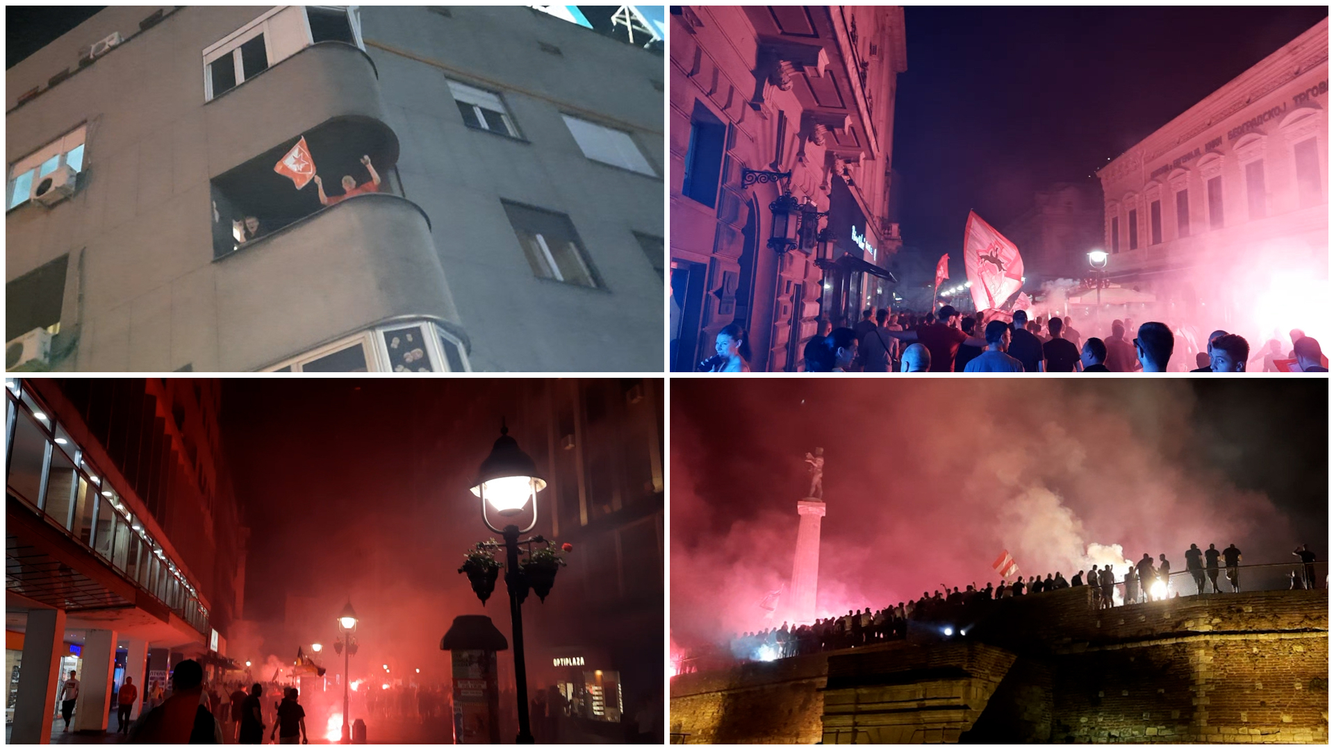Navijači Zvezde okupirali Beograd: Proslava titule i bakljada na Kalemegdanu