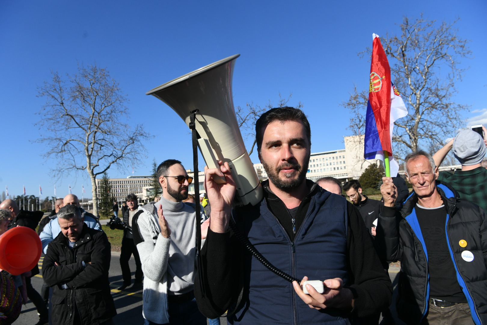 Beograd 15.02.2022. Protest, Palata Srbija, Ne damo Jadar, ekologija, kamperi, Dan državnosti, Sretenje, blokada, policija, kordon Foto: Vesna Lalić/Nova.rs