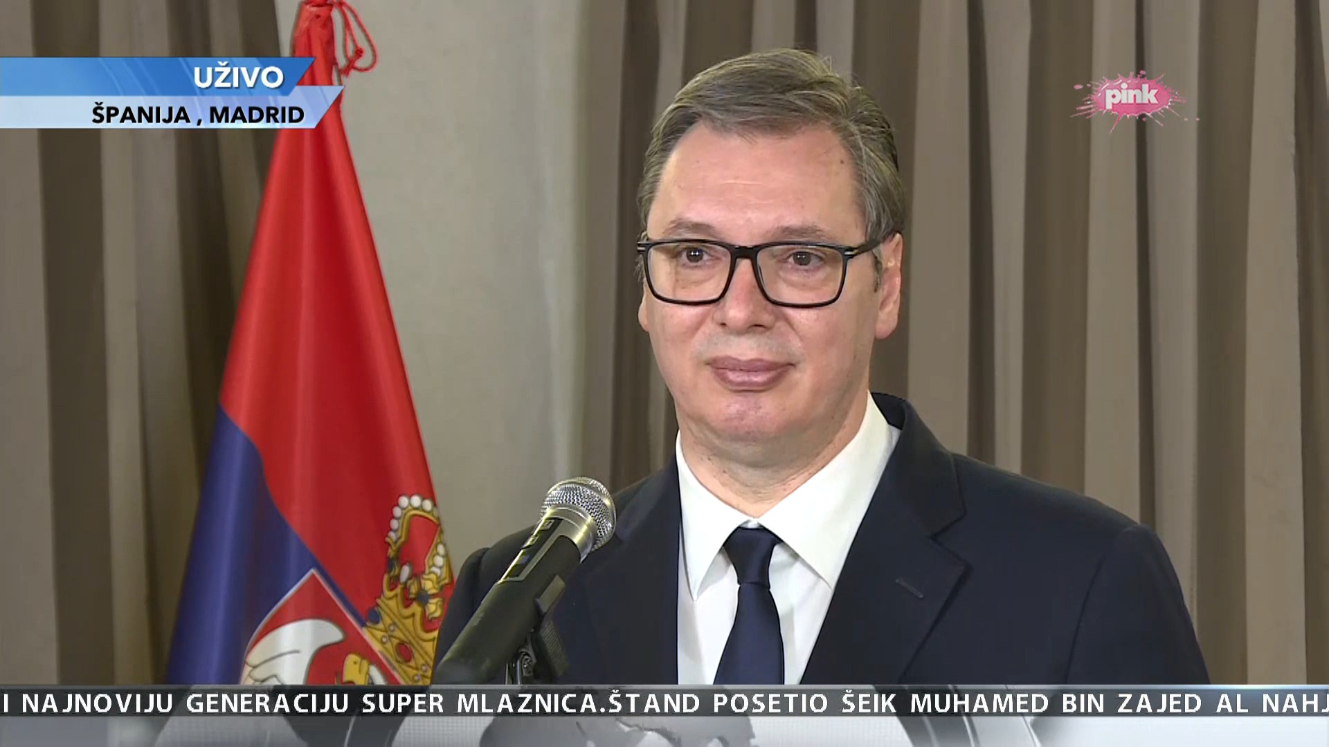 Aleksandar Vučić, Španija, Madrid Foto: Printscreen/Tv Pink