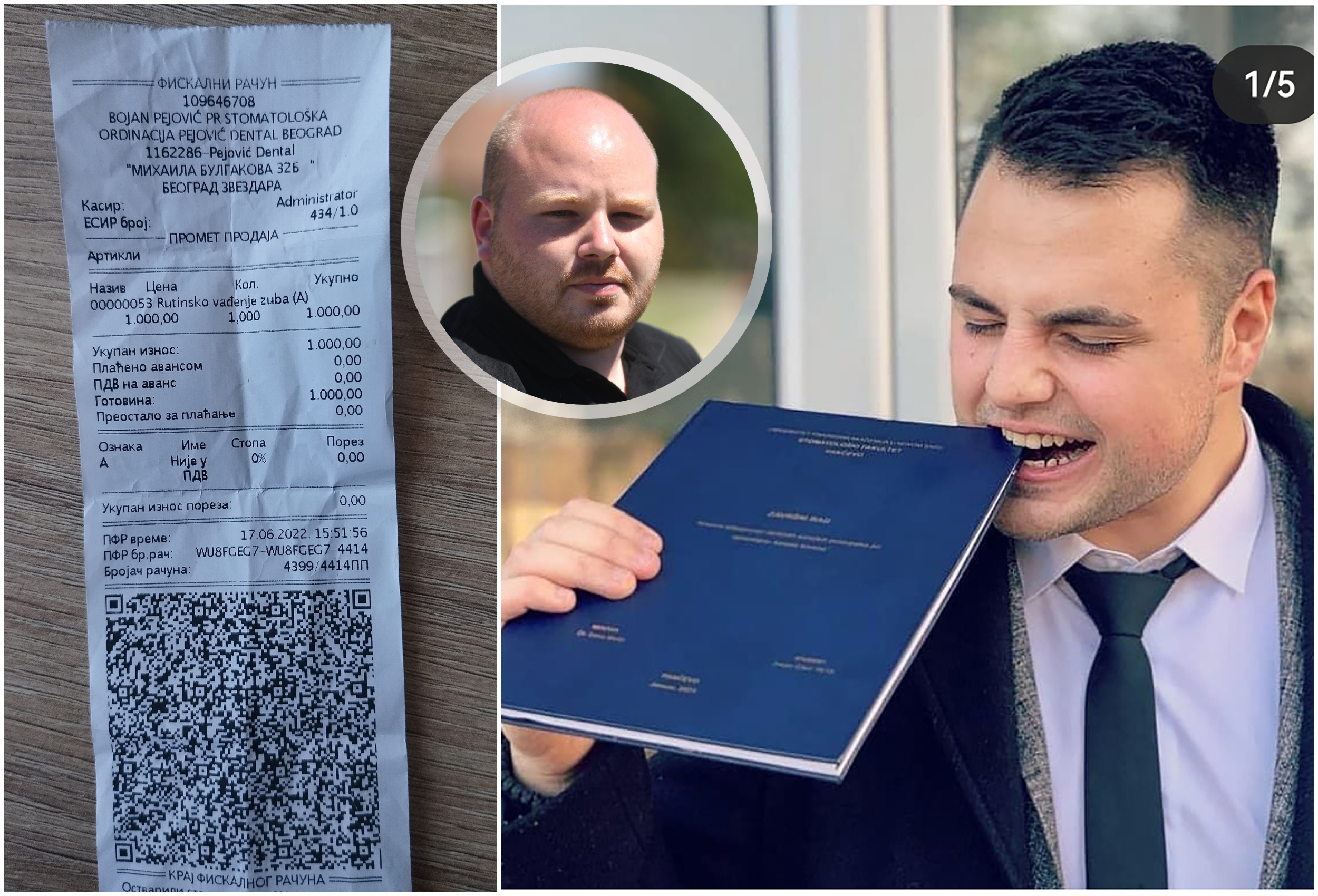 poslao Pavle Ivković doktor Jovan Čikić 
račun za zubara, stomatologa, vašenje zuba
Pavle Ivković Foto:Filip Krainčanić/Nova.rs