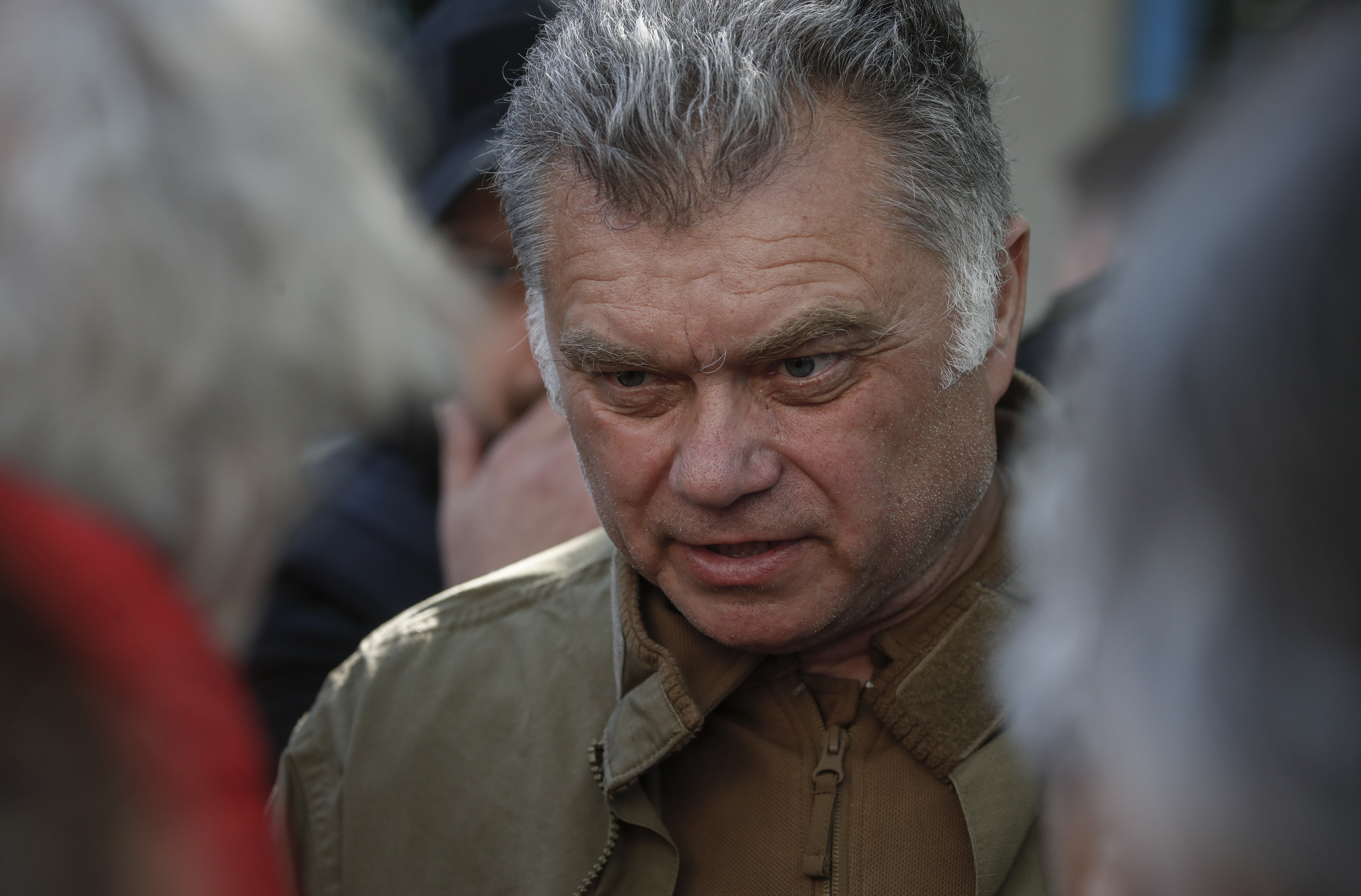 Humanitarian aid distribution for local people in Mariupol